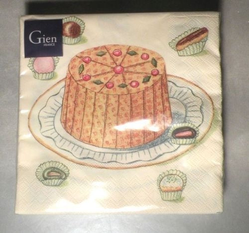 Pack of 20 Paper Napkins , Desserts Gourmands