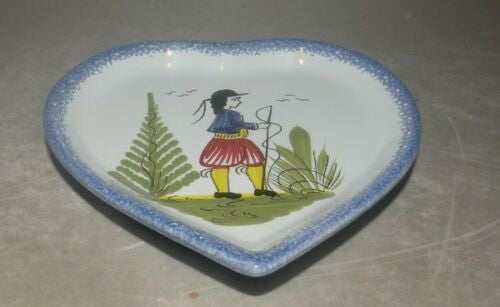 Heart dish, with a Man  Mistral Blue