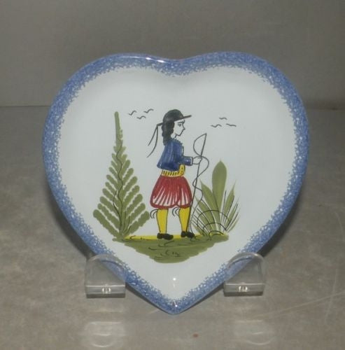 Heart dish, with a Man  Mistral Blue