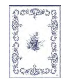 Tea Towel, Oiseau Les Depareillees in Blue