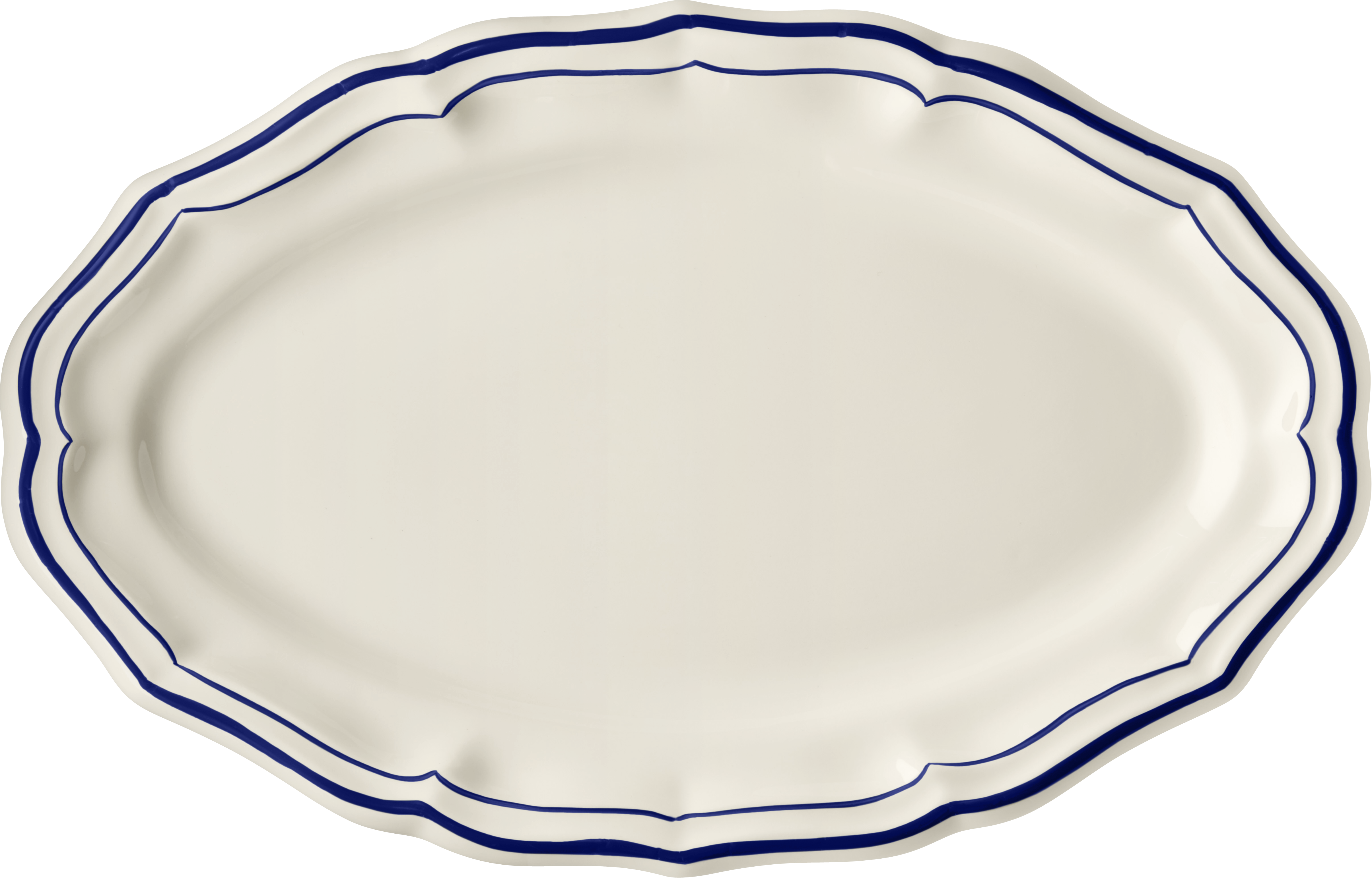 Oval Platter Number 6,  Filet Cobalt