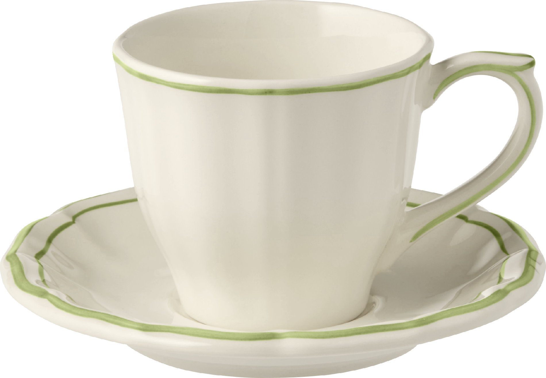 U.S. Tea Cup & Saucer, Filet Vert