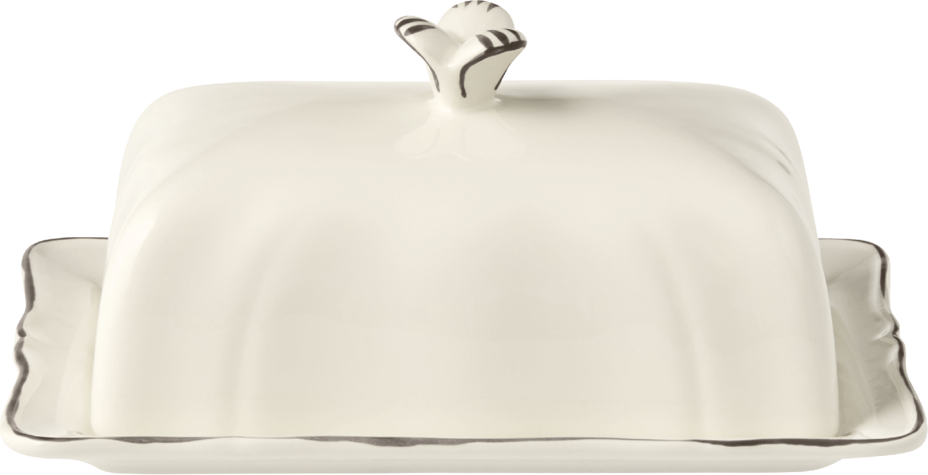 Covered Butter Dish, Filet Taupe