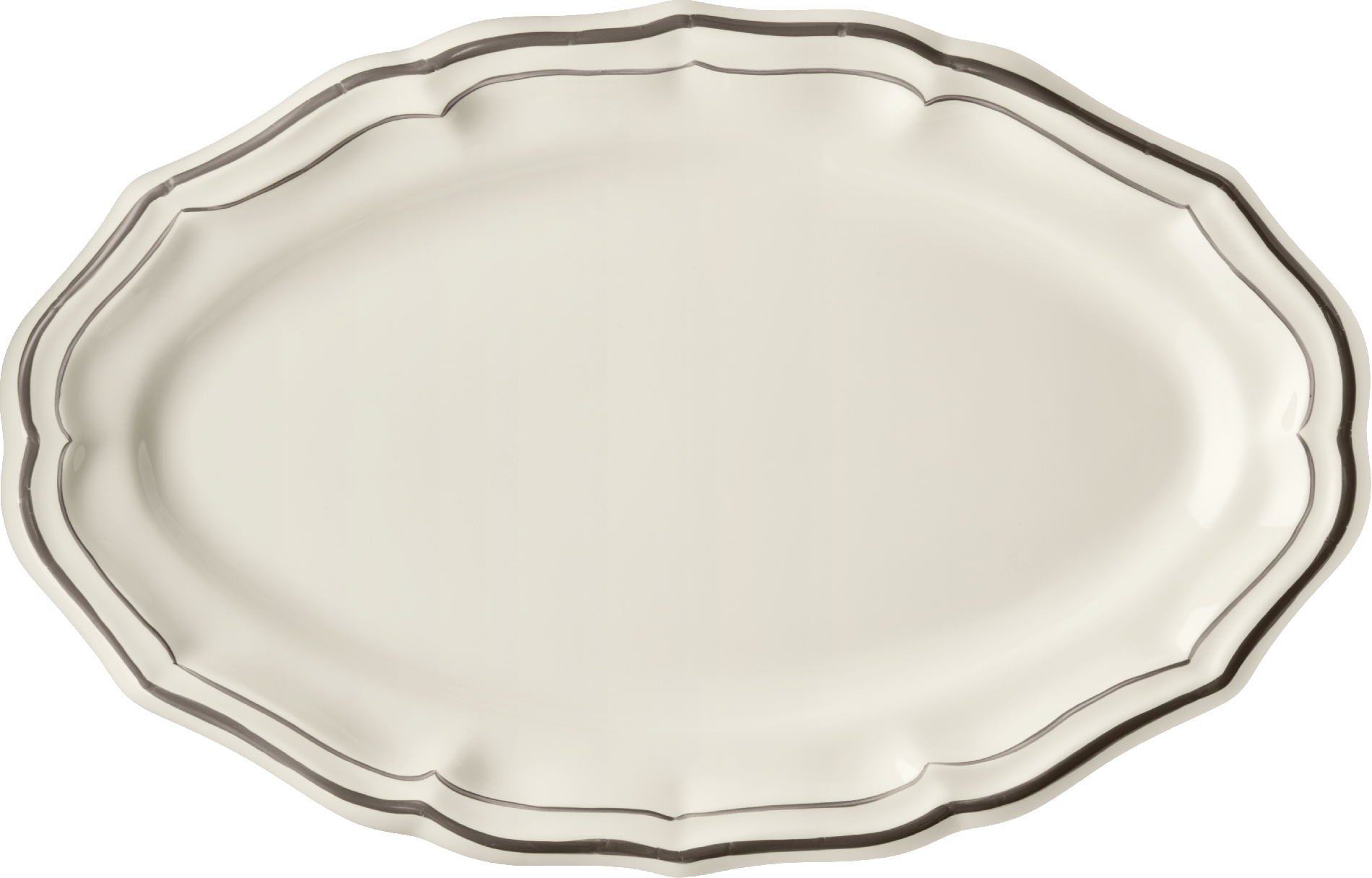 Oval Platter Number 6,  Filet Taupe