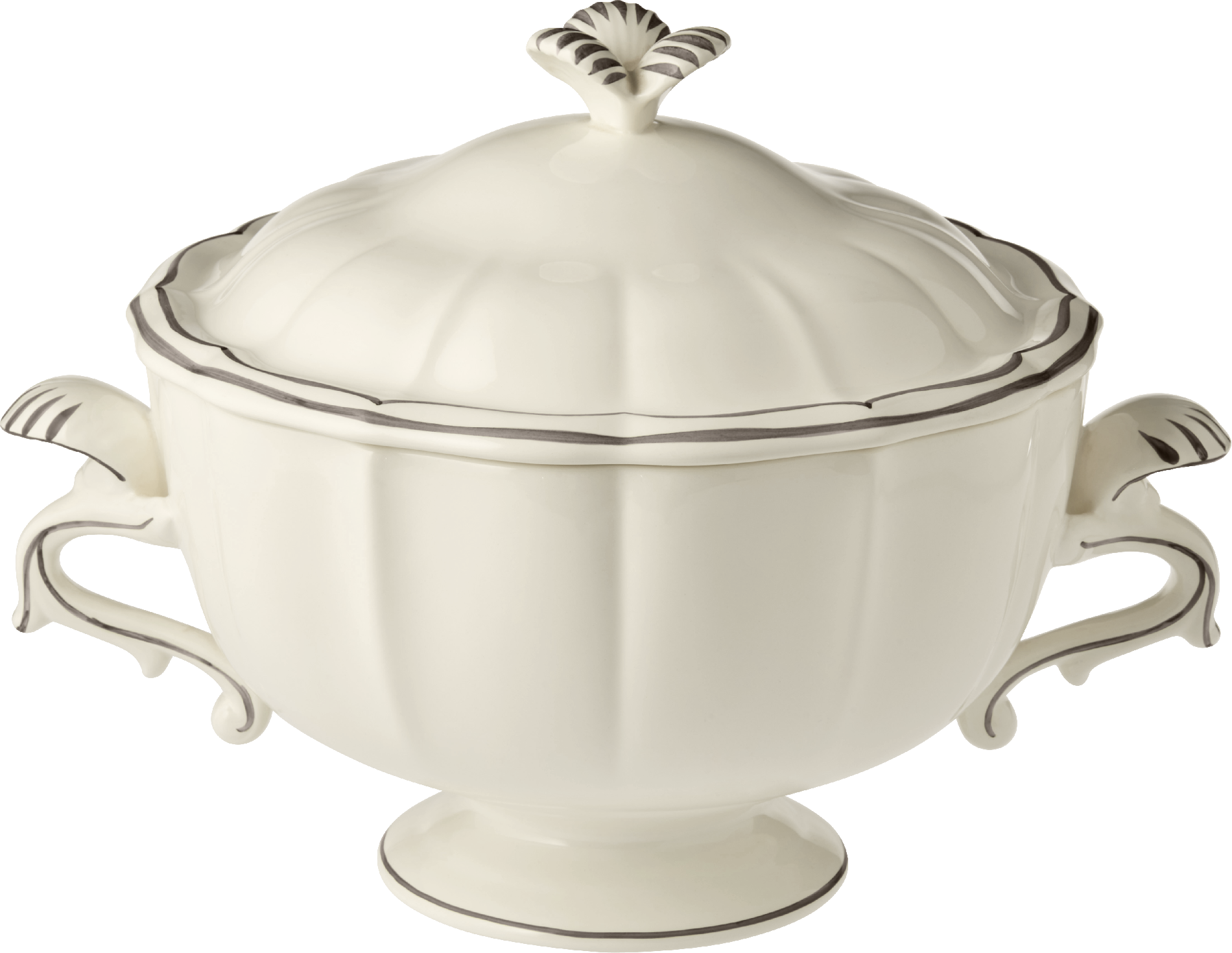 Soup Tureen,  Filet Taupe