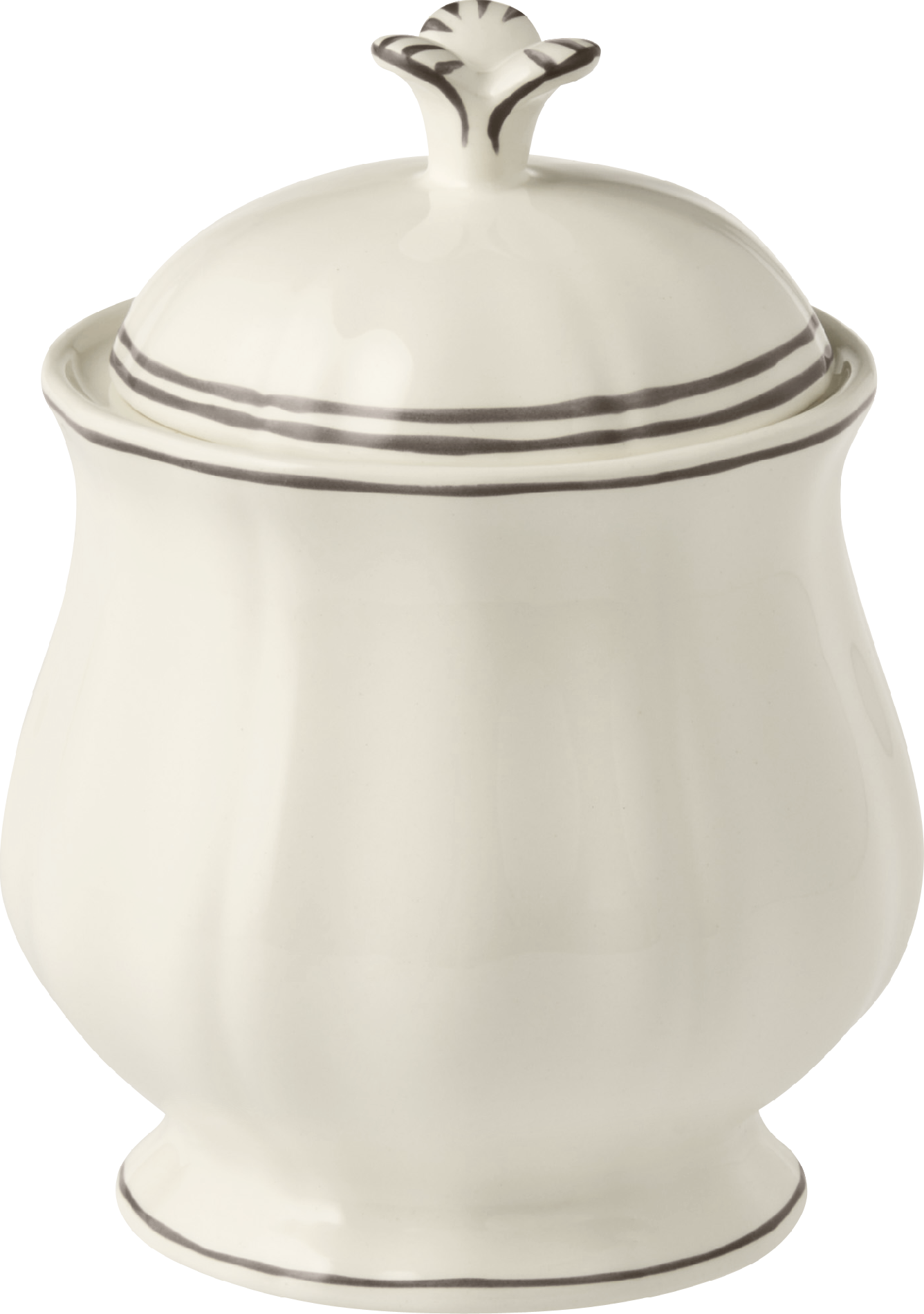 Covered Sugar Bowl, Filet Taupe