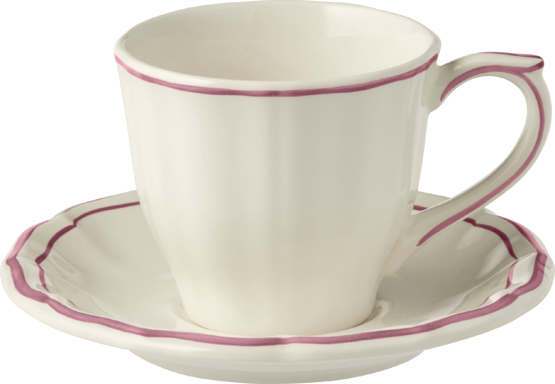 U.S. Tea Cup & Saucer, Filet Pivoine