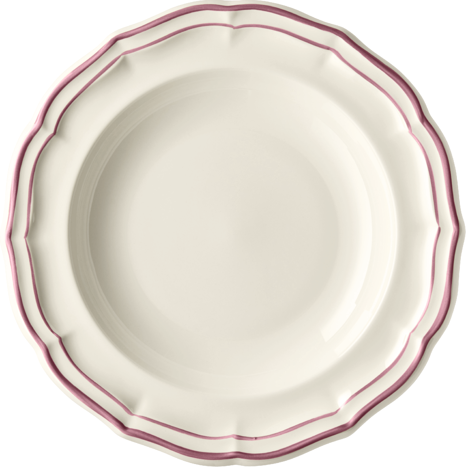 Rim Soup Plate,  Filet Pivoine