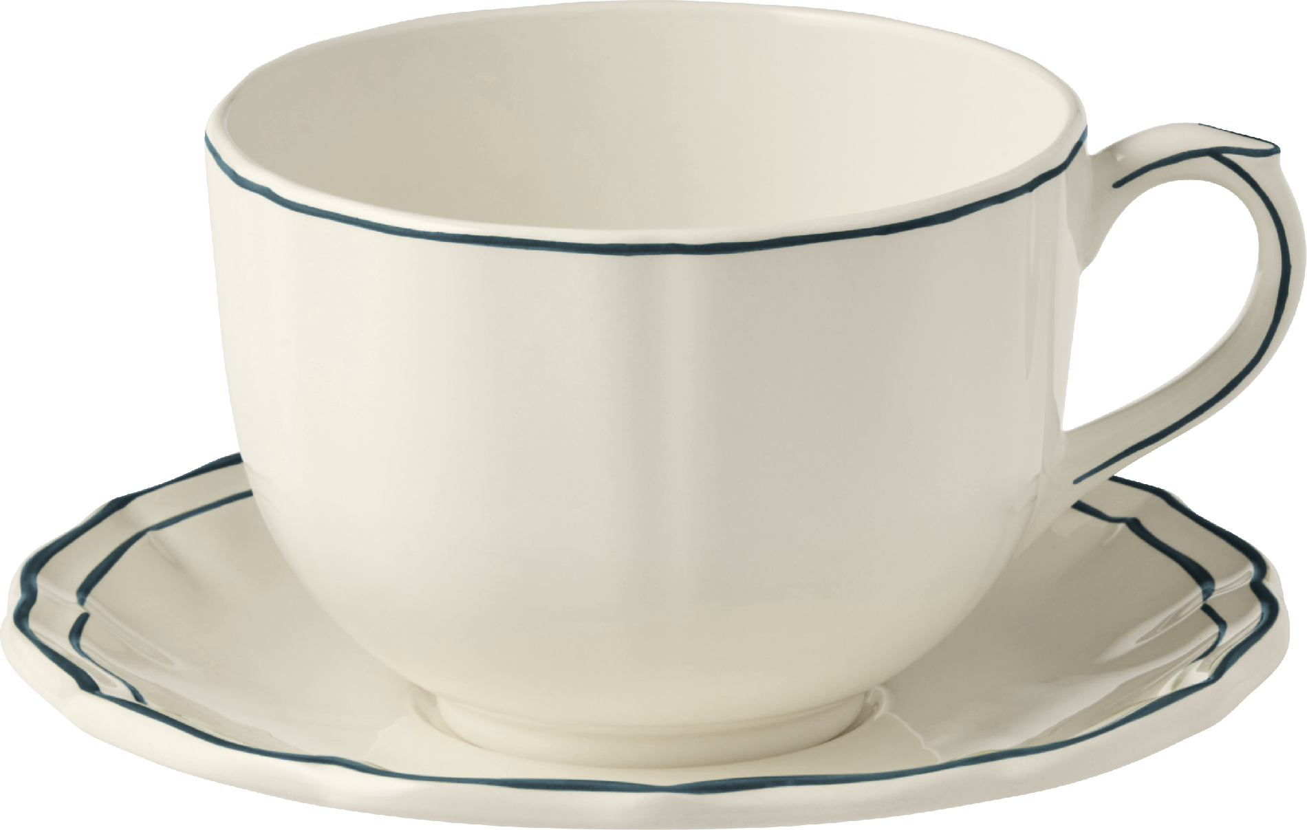 Jumbo Breakfast Cup & Saucer , Filet Acapulco