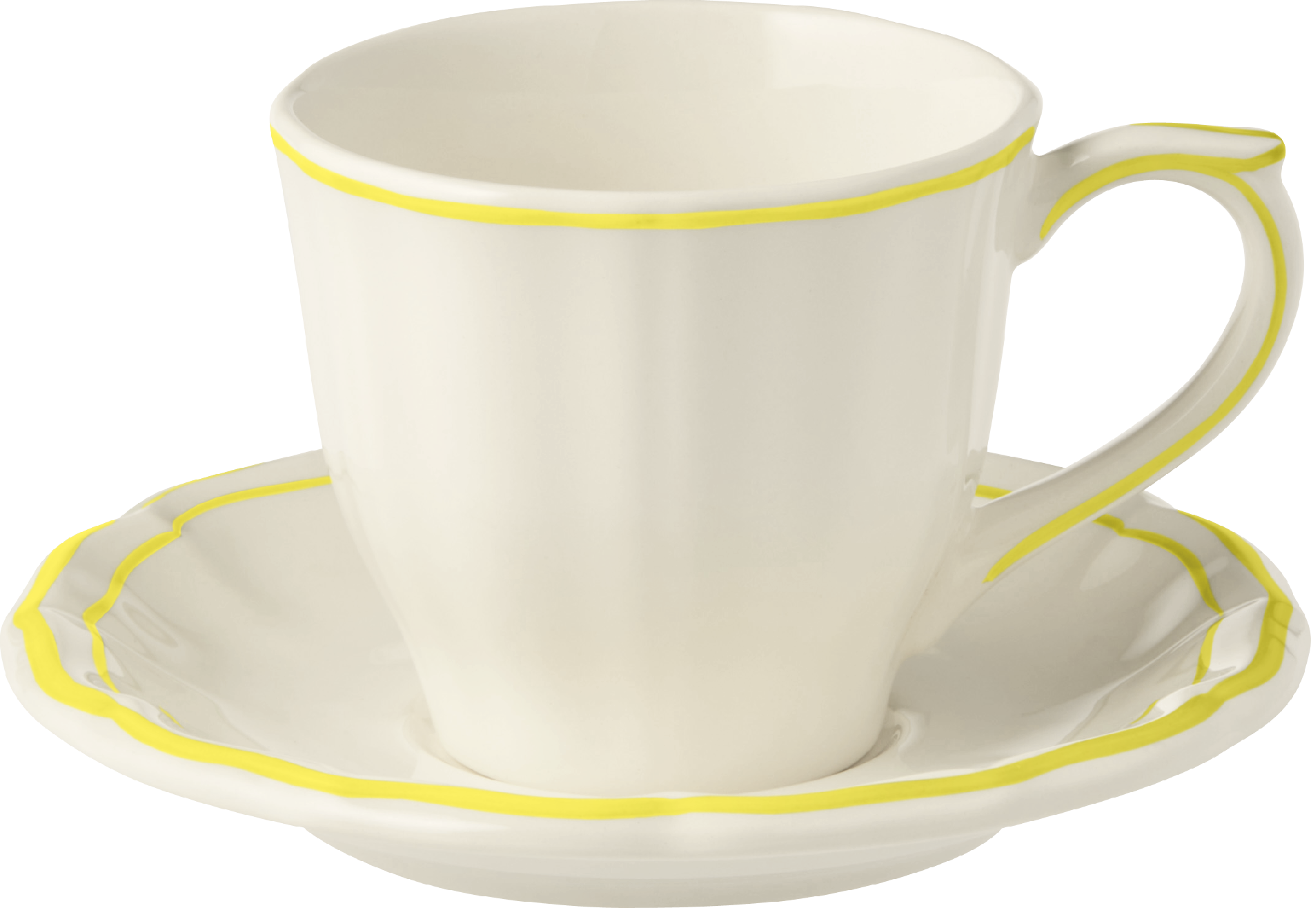 U.S. Tea Cup & Saucer, Filet Citron ( Yellow )