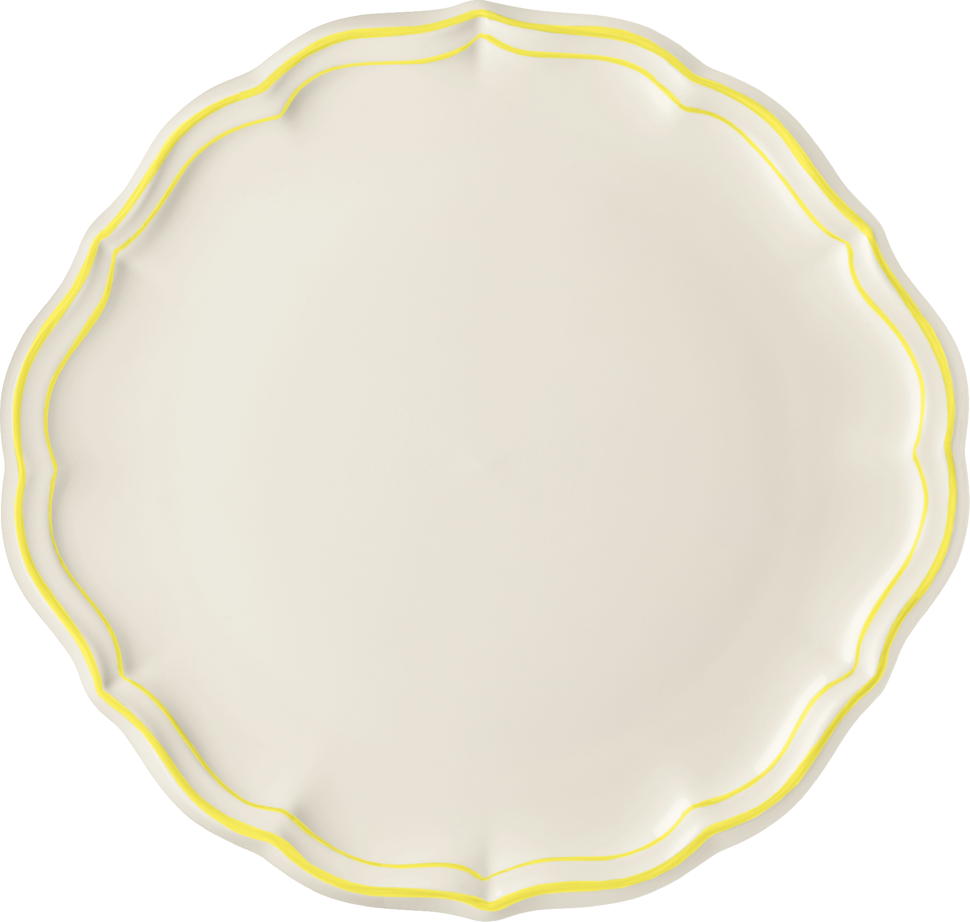 Eared Cake Platter, Filet Citron ( Yellow )