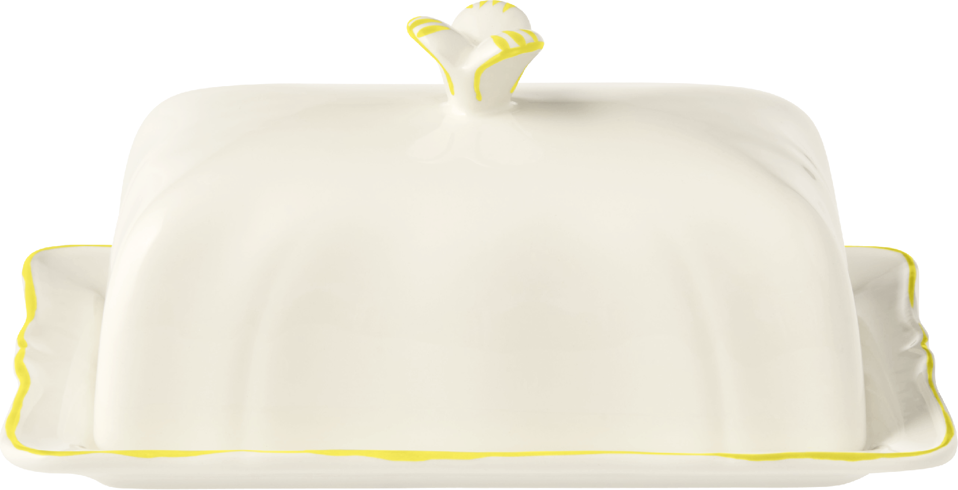 Covered Butter Dish, Filet Citron ( Yellow )