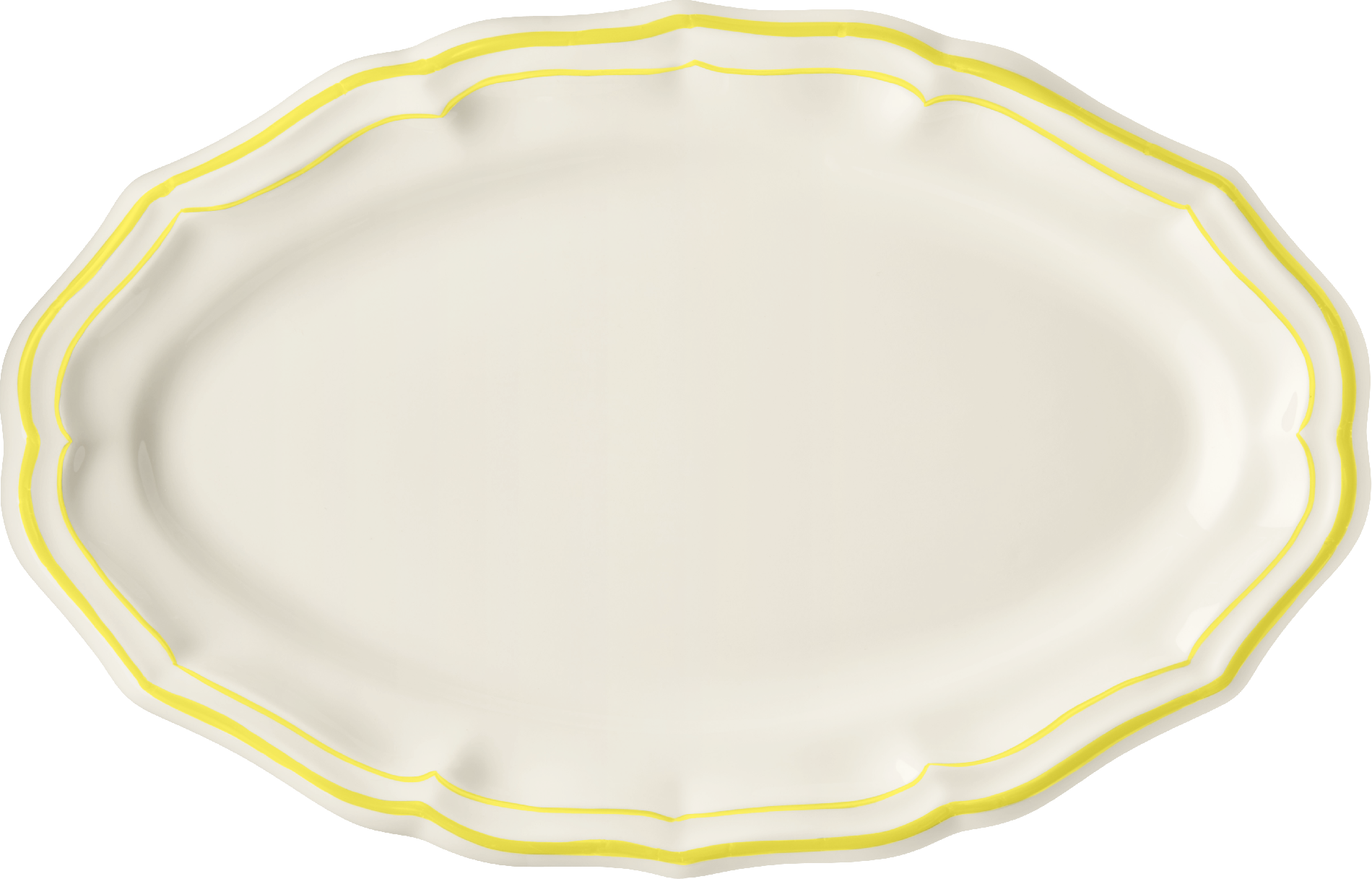 Oval Platter Number 6,  Filet Citron ( Yellow )