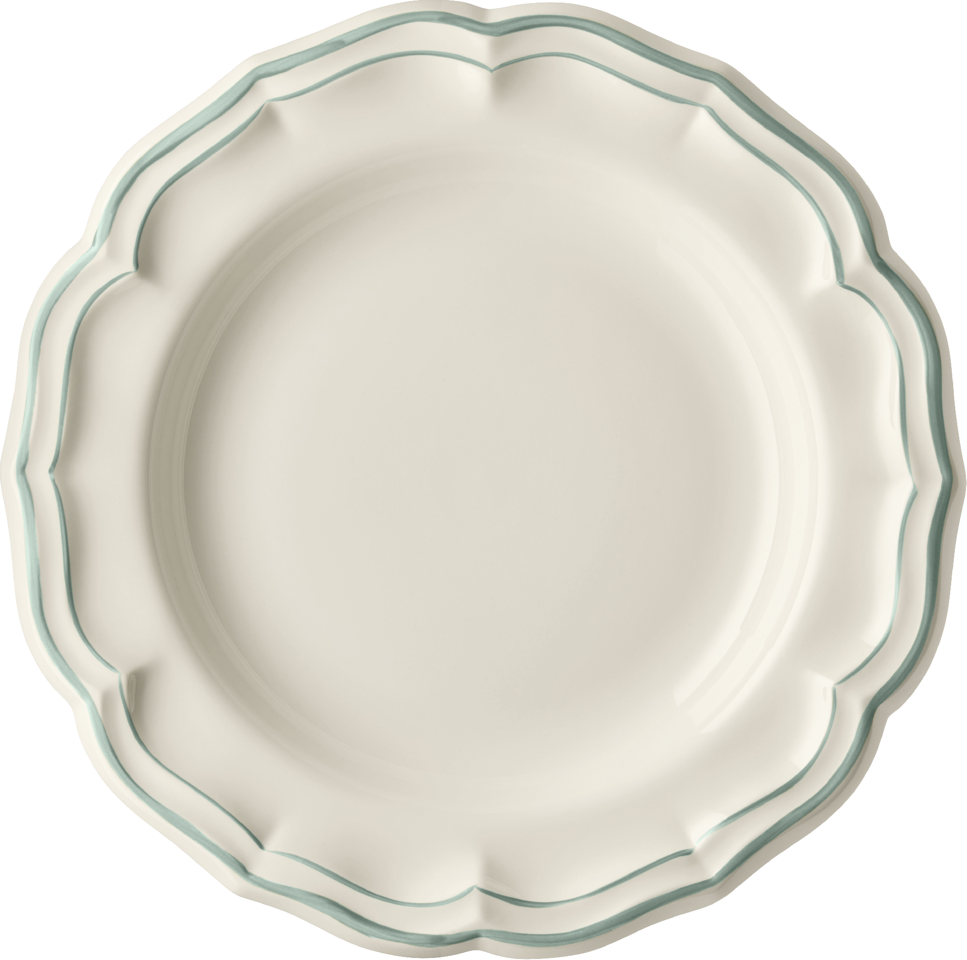 Round Deep Dish,  Filet Celadon