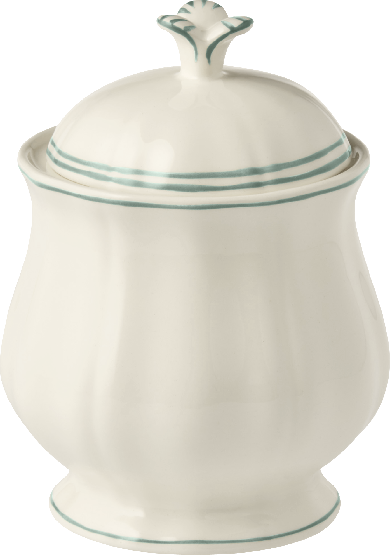 Covered Sugar Bowl, Filet Celadon