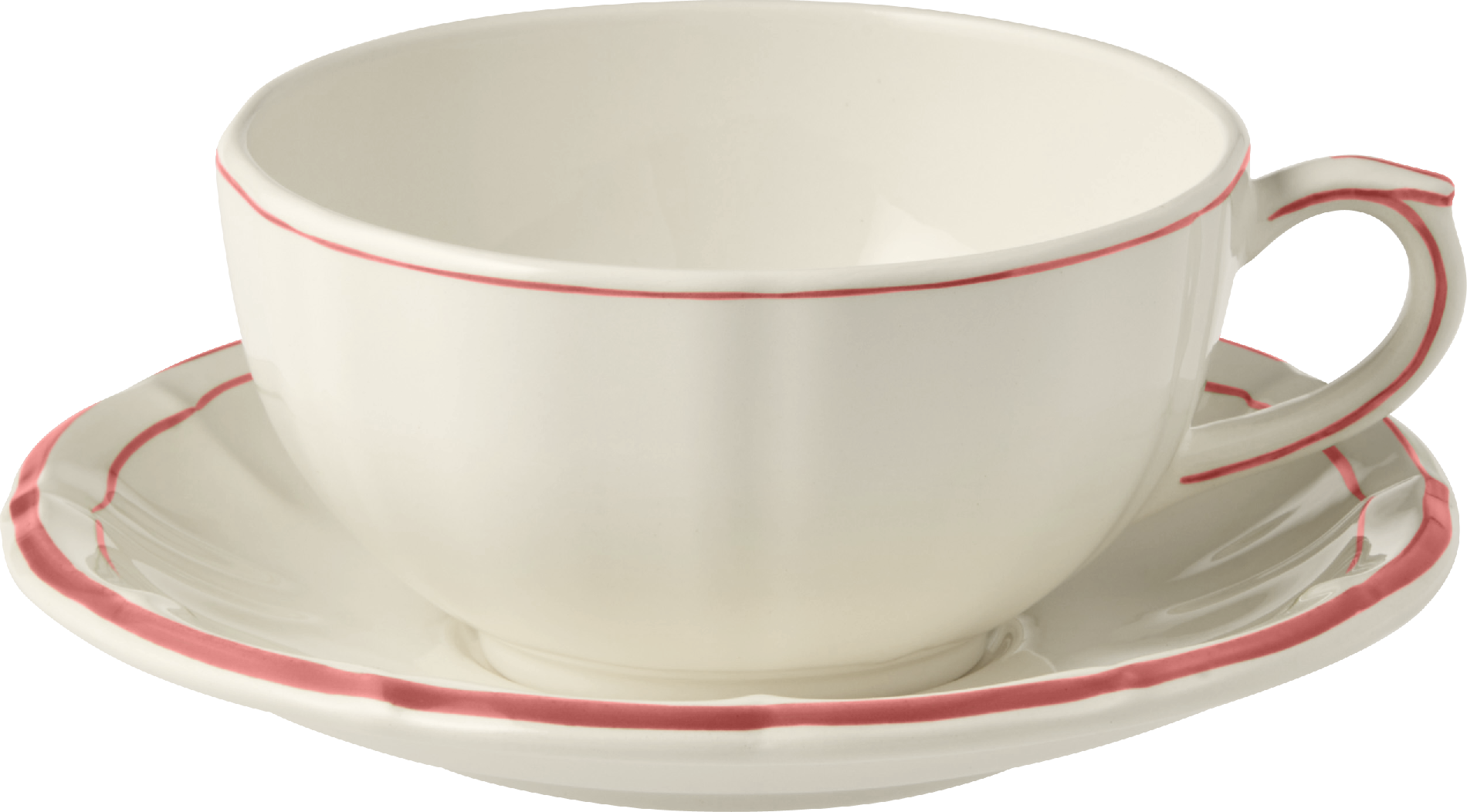 Breakfast Cup & Saucer, Filet Corail