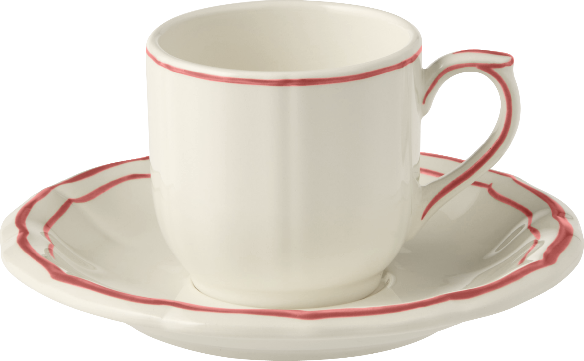 After Dinner Cup & Saucer , Filet Corail