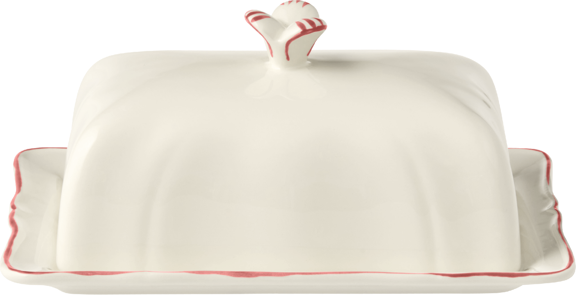 Covered Butter Dish, Filet Corail