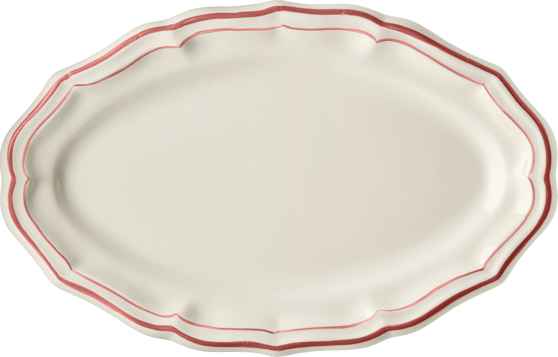 Oval Platter Number 6,  Filet Corail