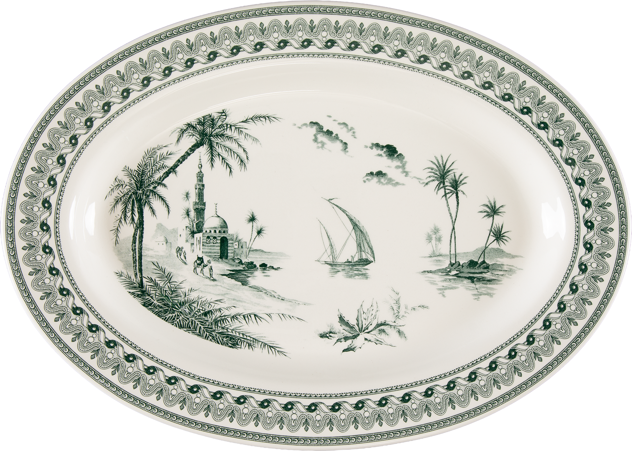 Oval Platter , Les Depareillees Vert
