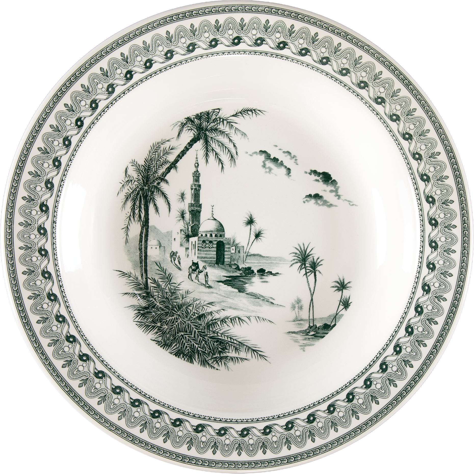 Round Deep Platter , Les Depareillees Vert
