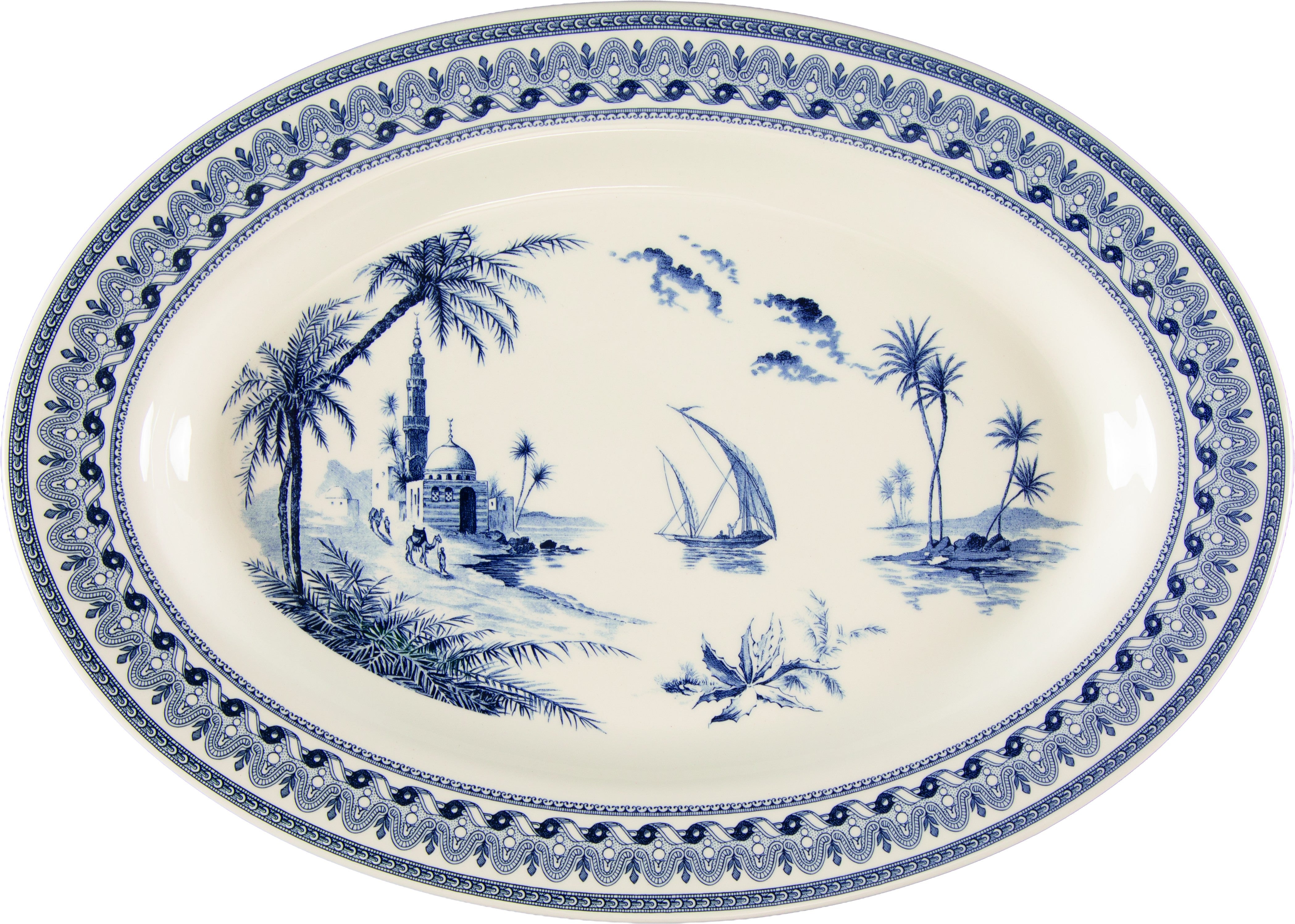 Oval Platter , Les Depareillees in blue
