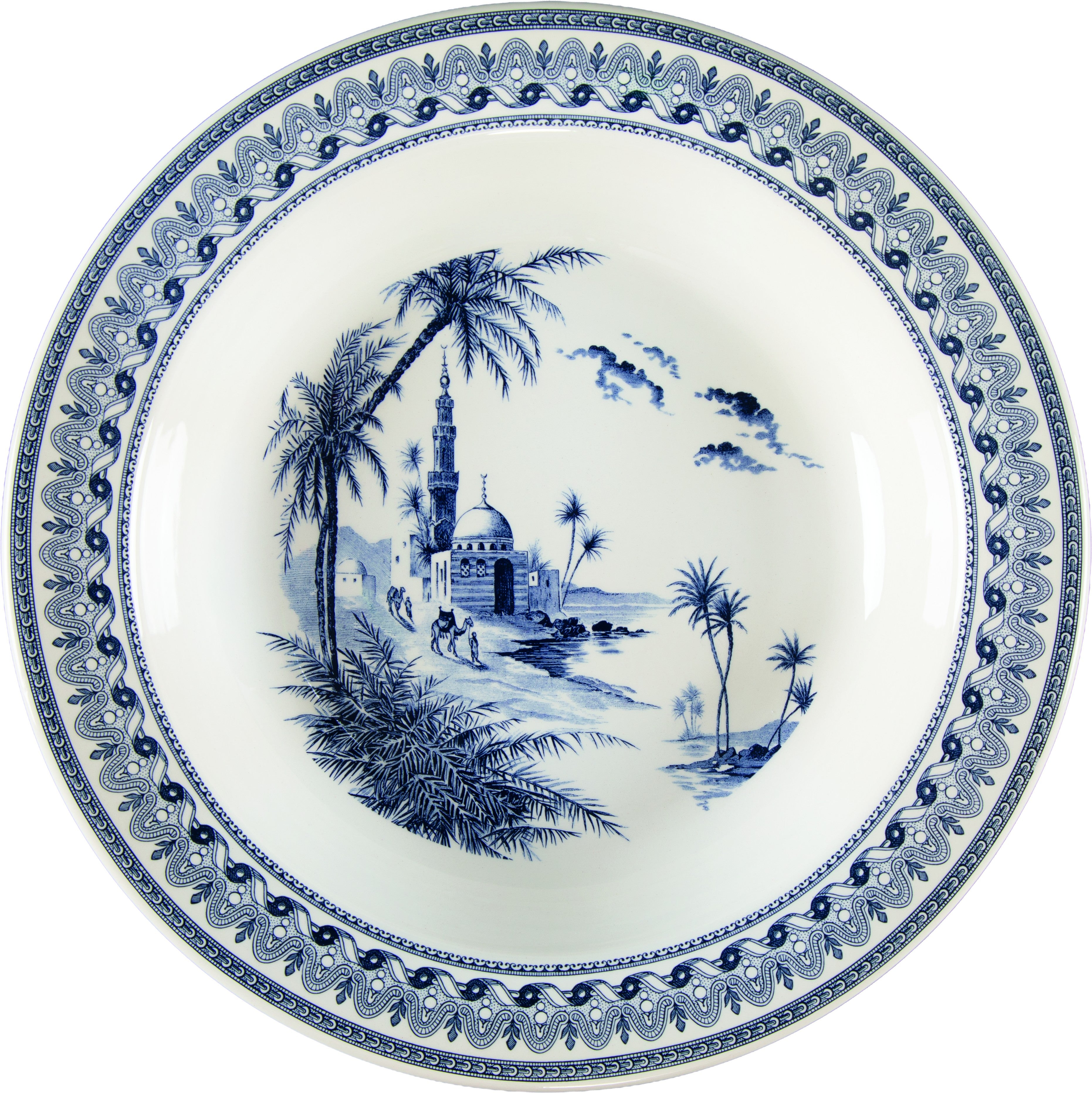 Round Deep Platter , Les Depareillees in Blue