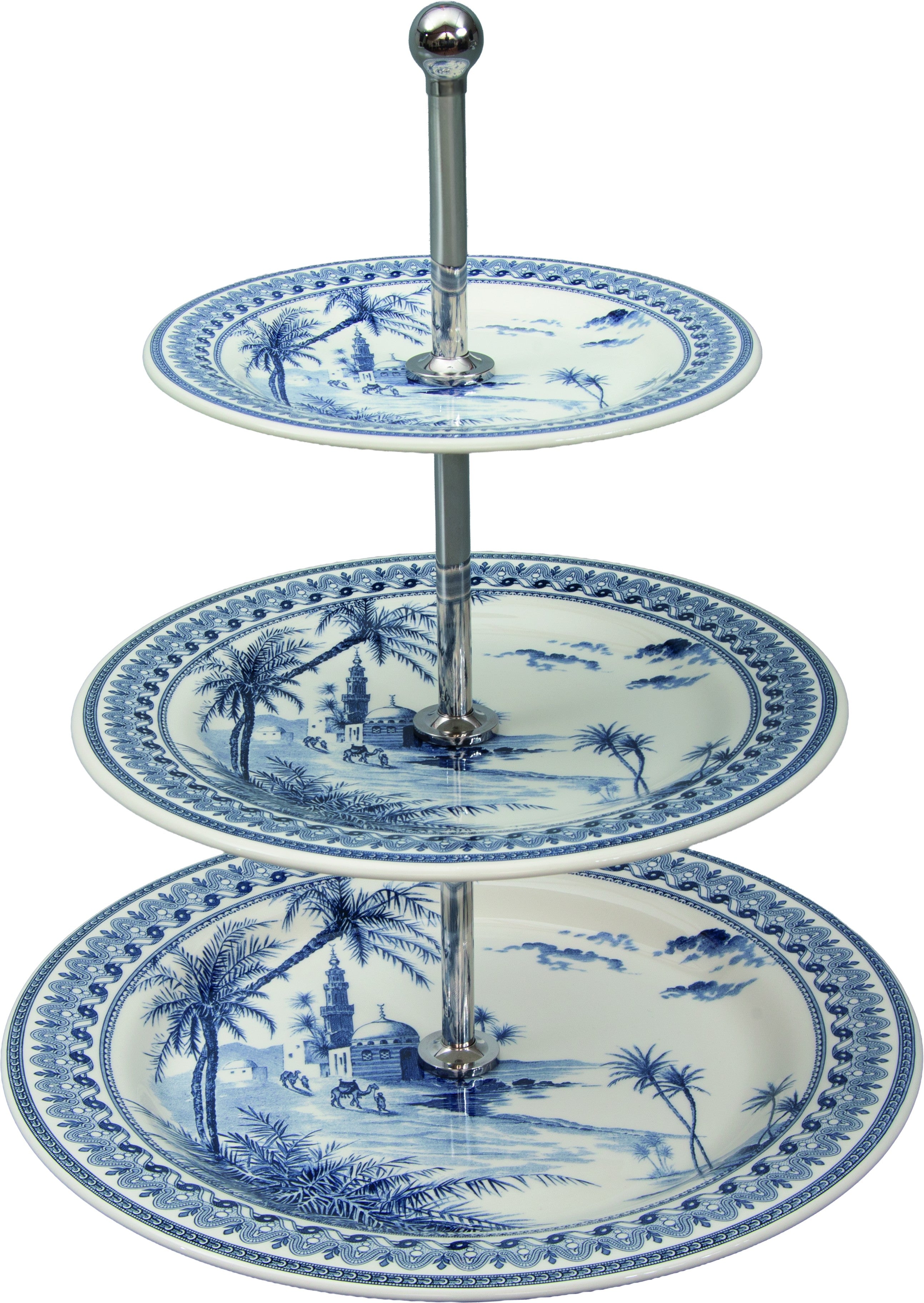 Three-Tier Cake Stand , Les Depareillees in Blue