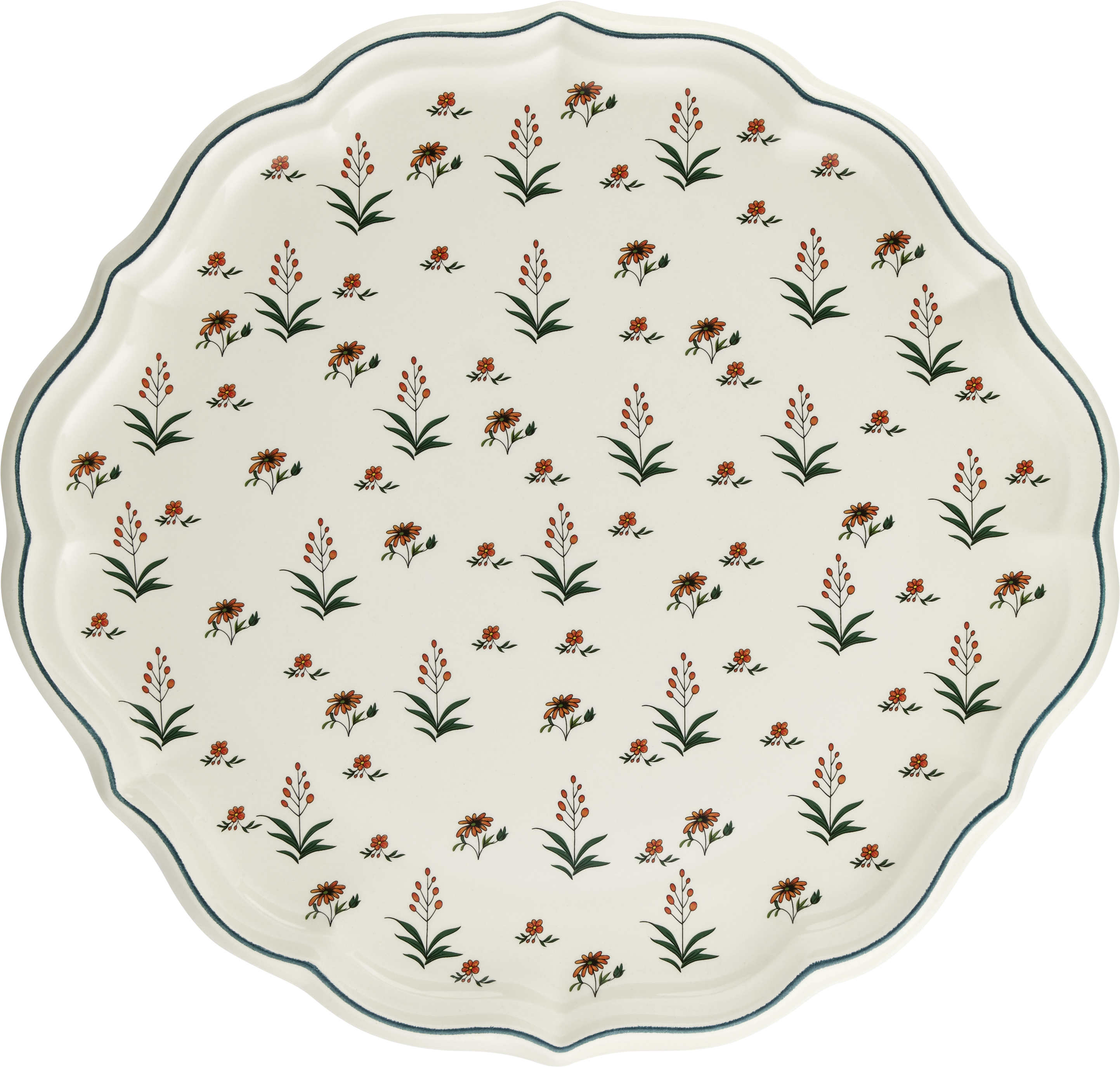 Eared Round Cake Platter, Herbier du Paradis