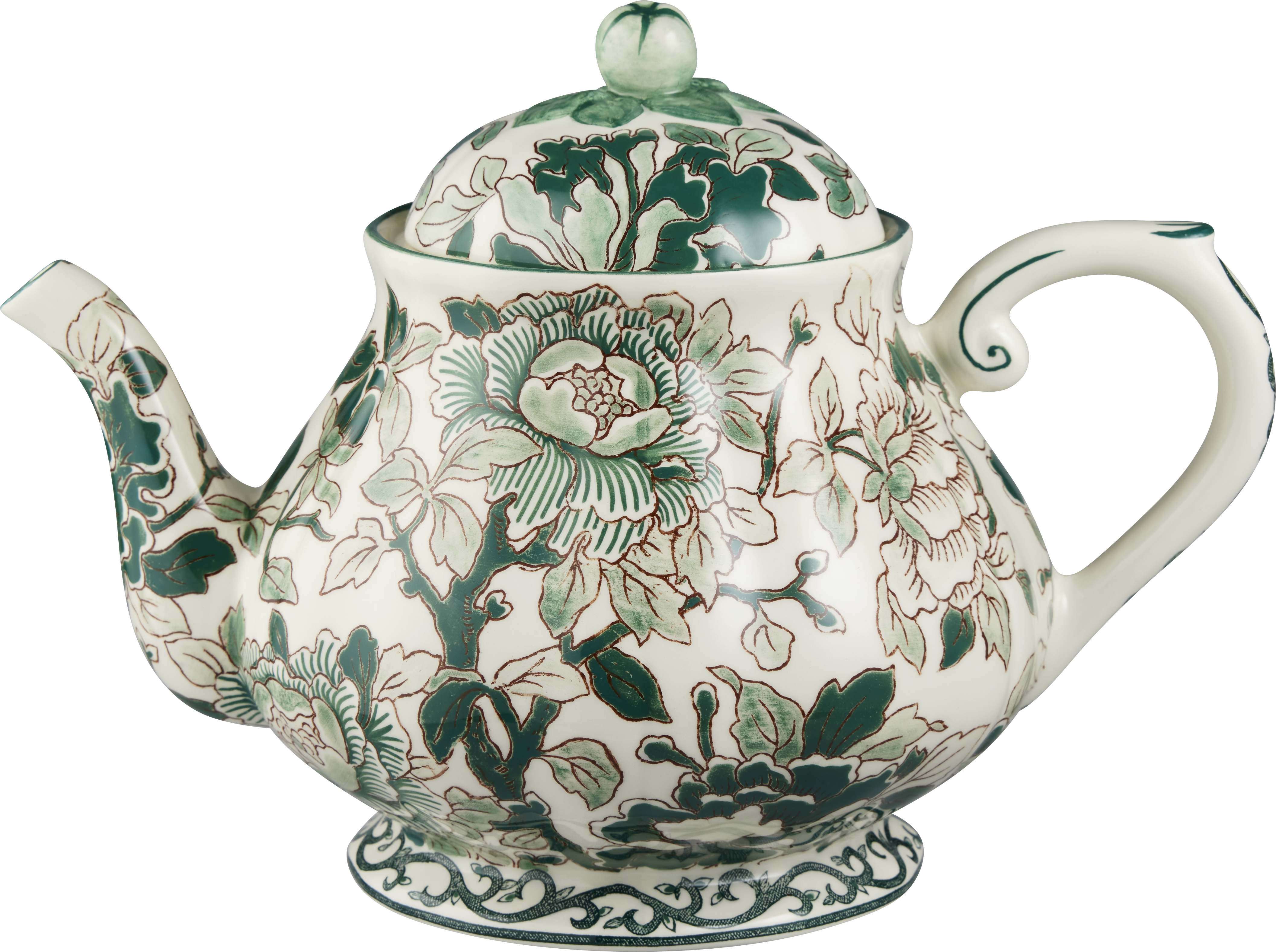 Teapot Pivoines Vert