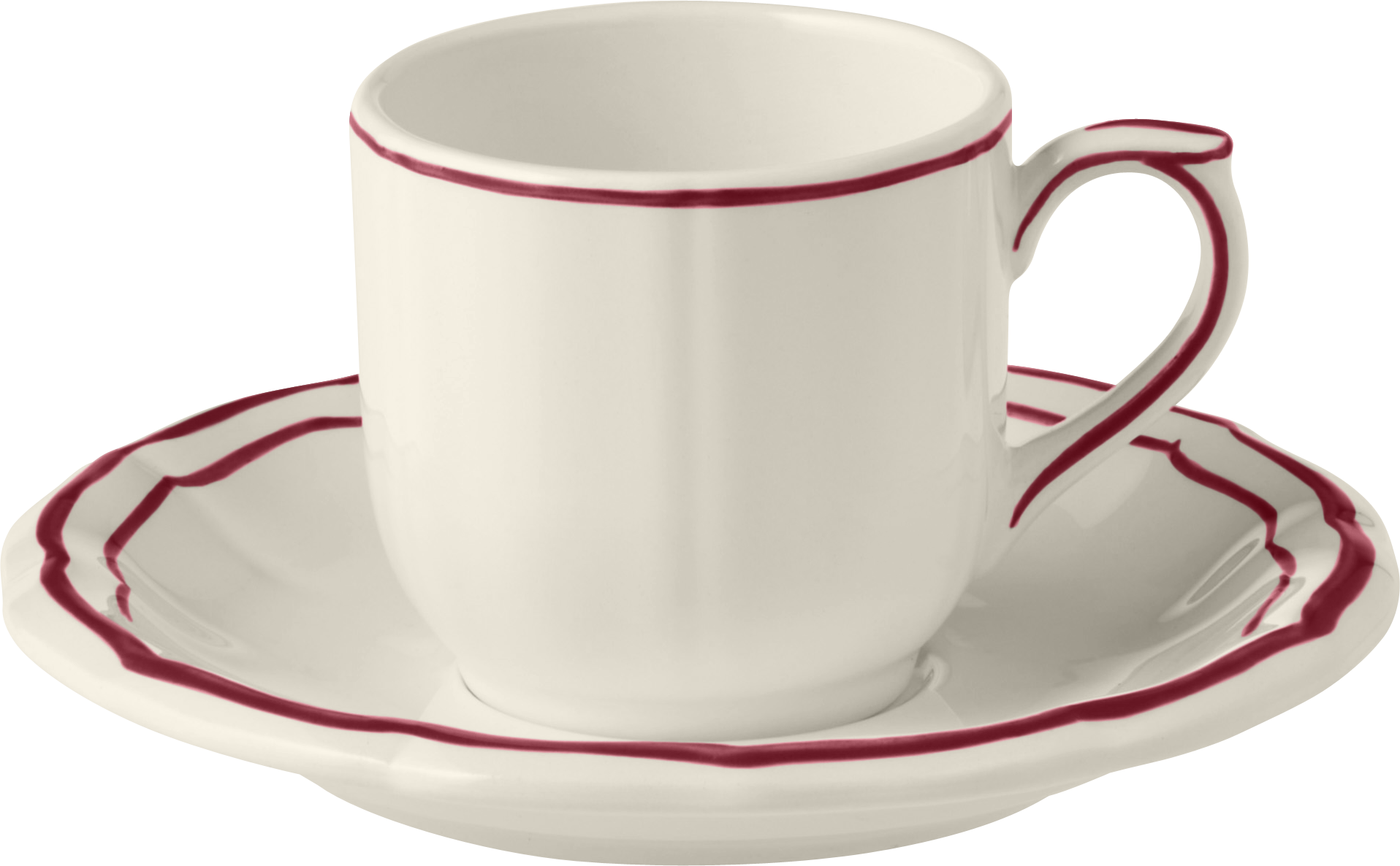 After Dinner Cup & Saucer , Filet Bordeaux