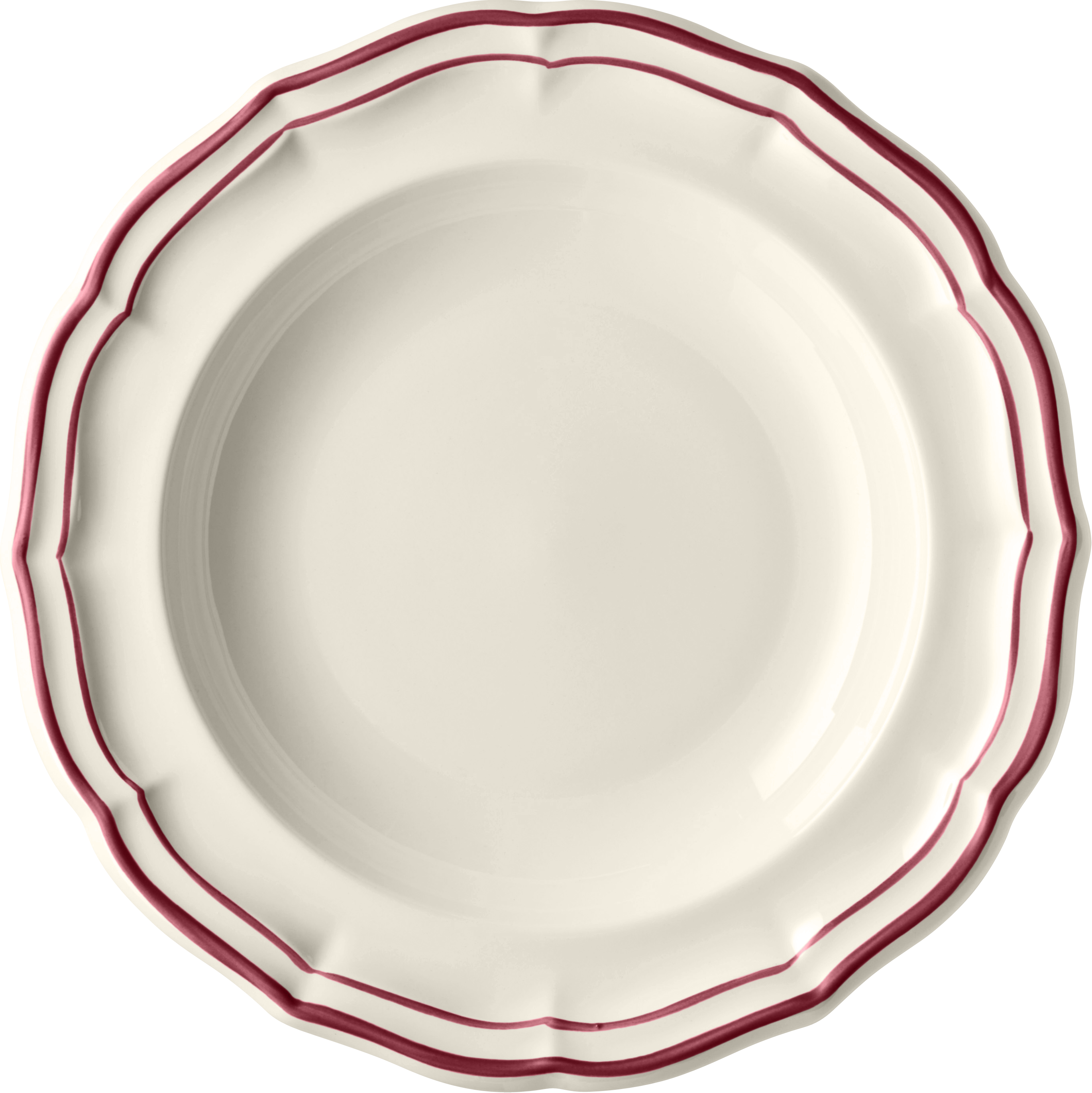 Rim Soup Plate, Filet Bordeaux