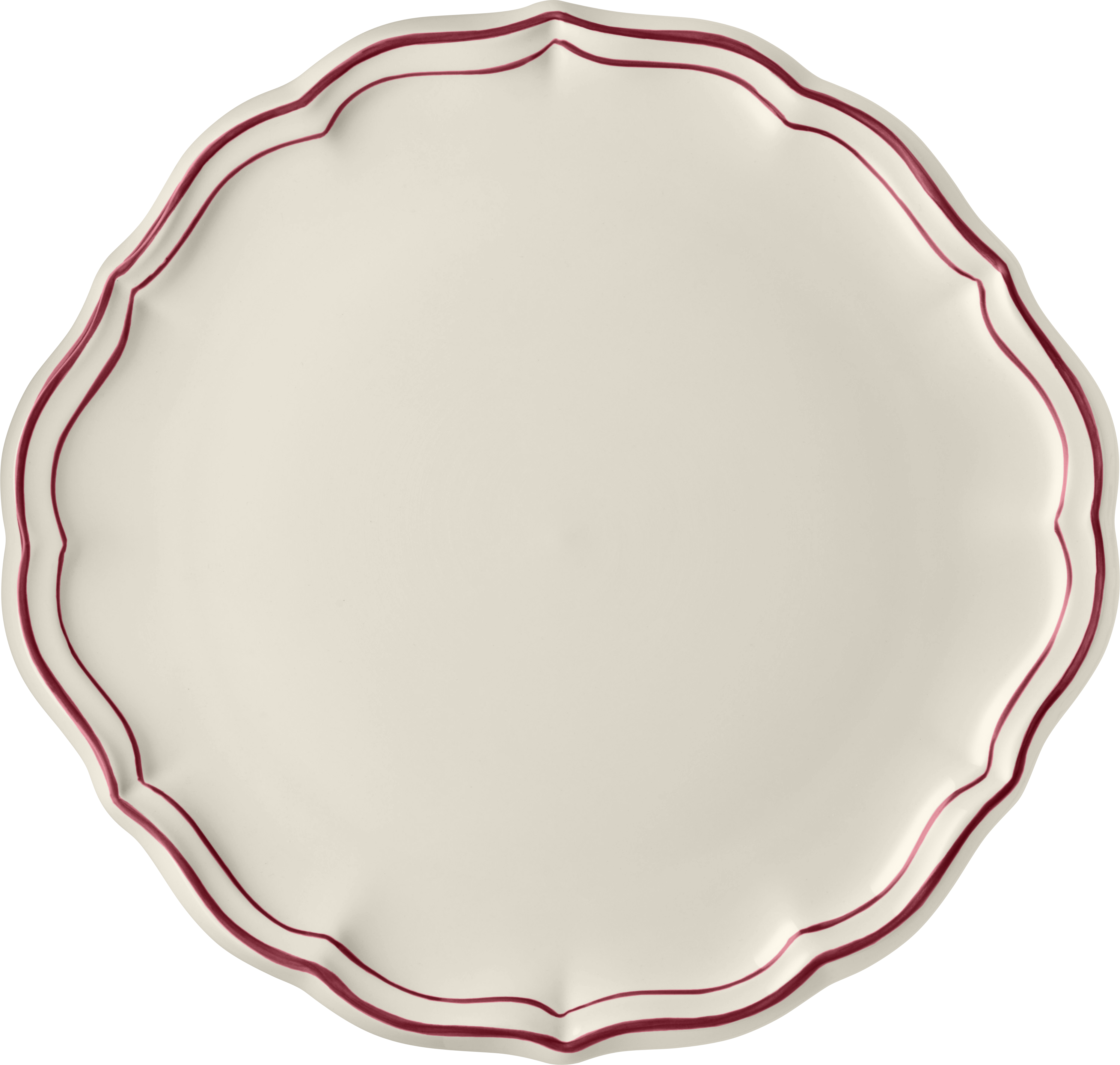 Eared Cake Platter, Filet Bordeaux