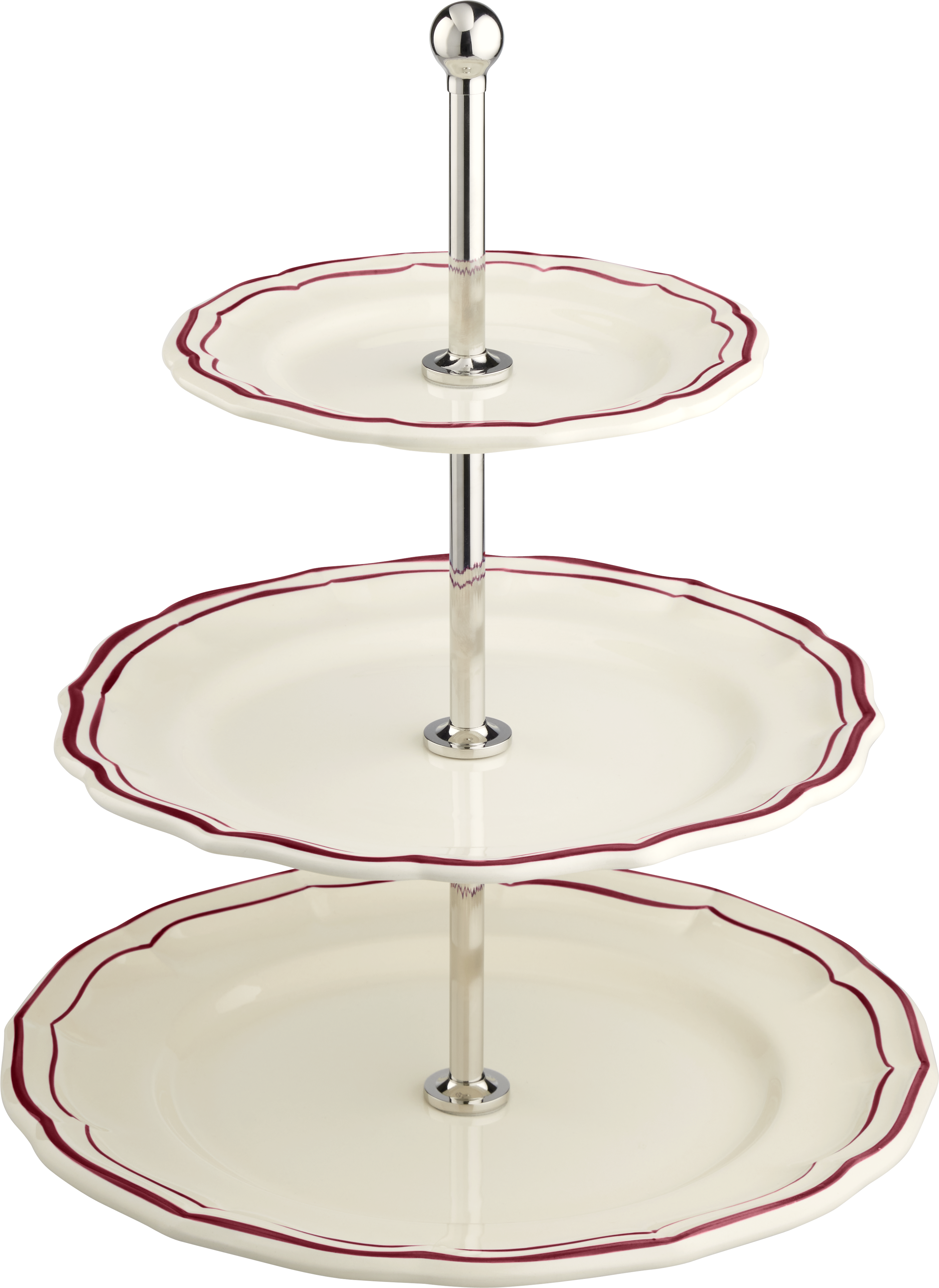 Three-tier Cake Stand,  Filet Bordeaux