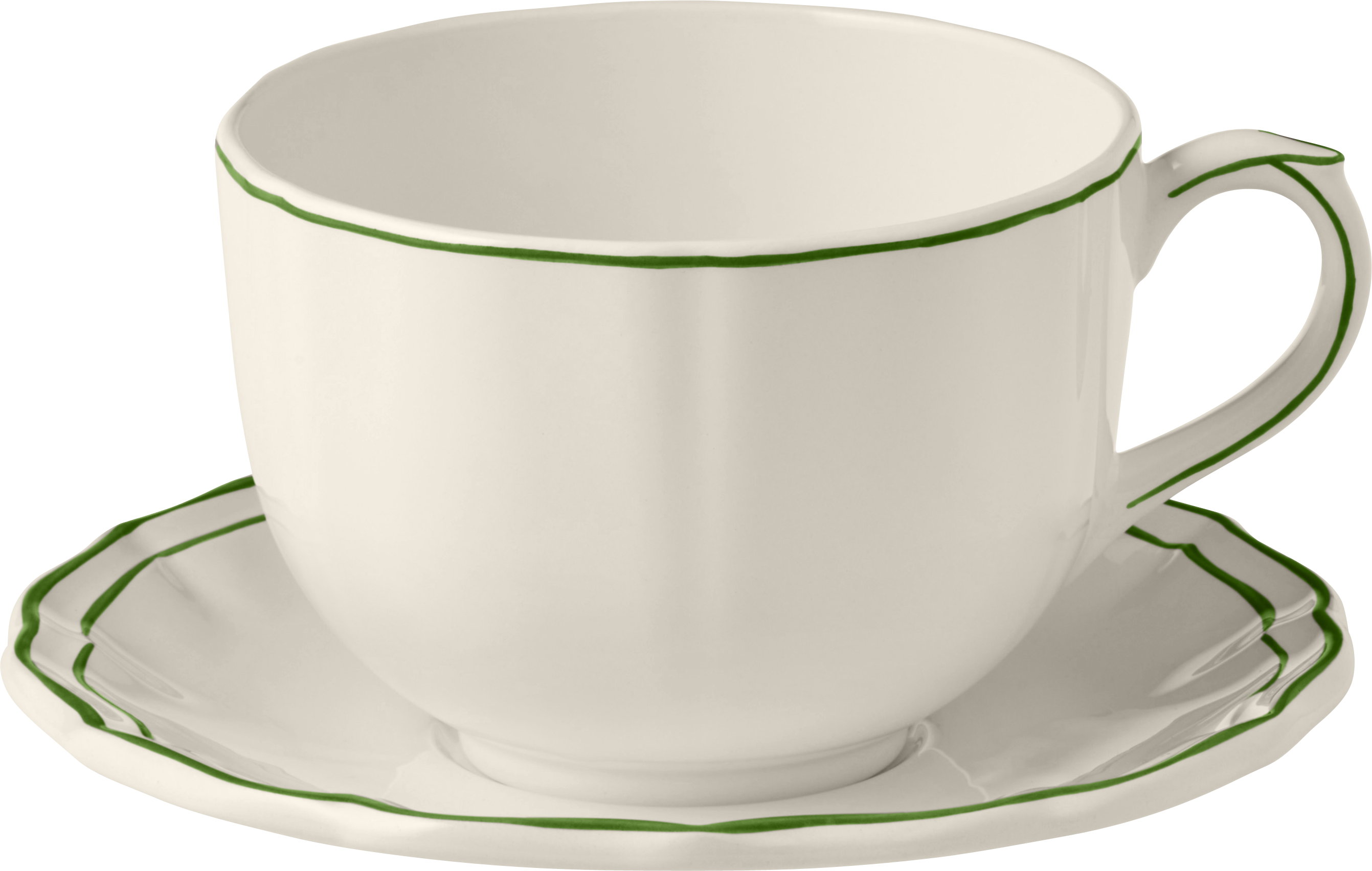 Jumbo Breakfast Cup & Saucer ,  Filet Fougere