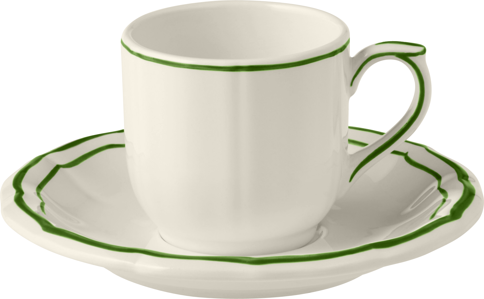 After Dinner Cup & Saucer,  Filet Fougere