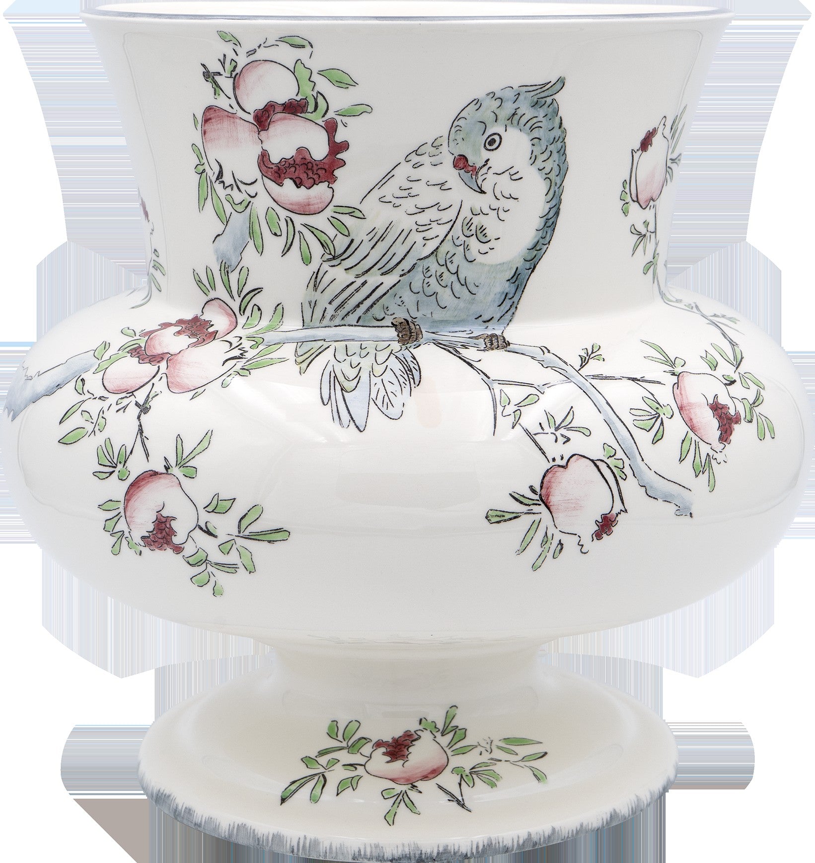 Large Faienza Vase , Grands Oiseaux