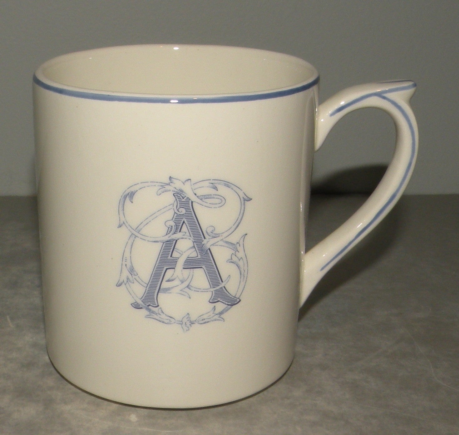 Coffe Mug, Filet Bleu Monogramme