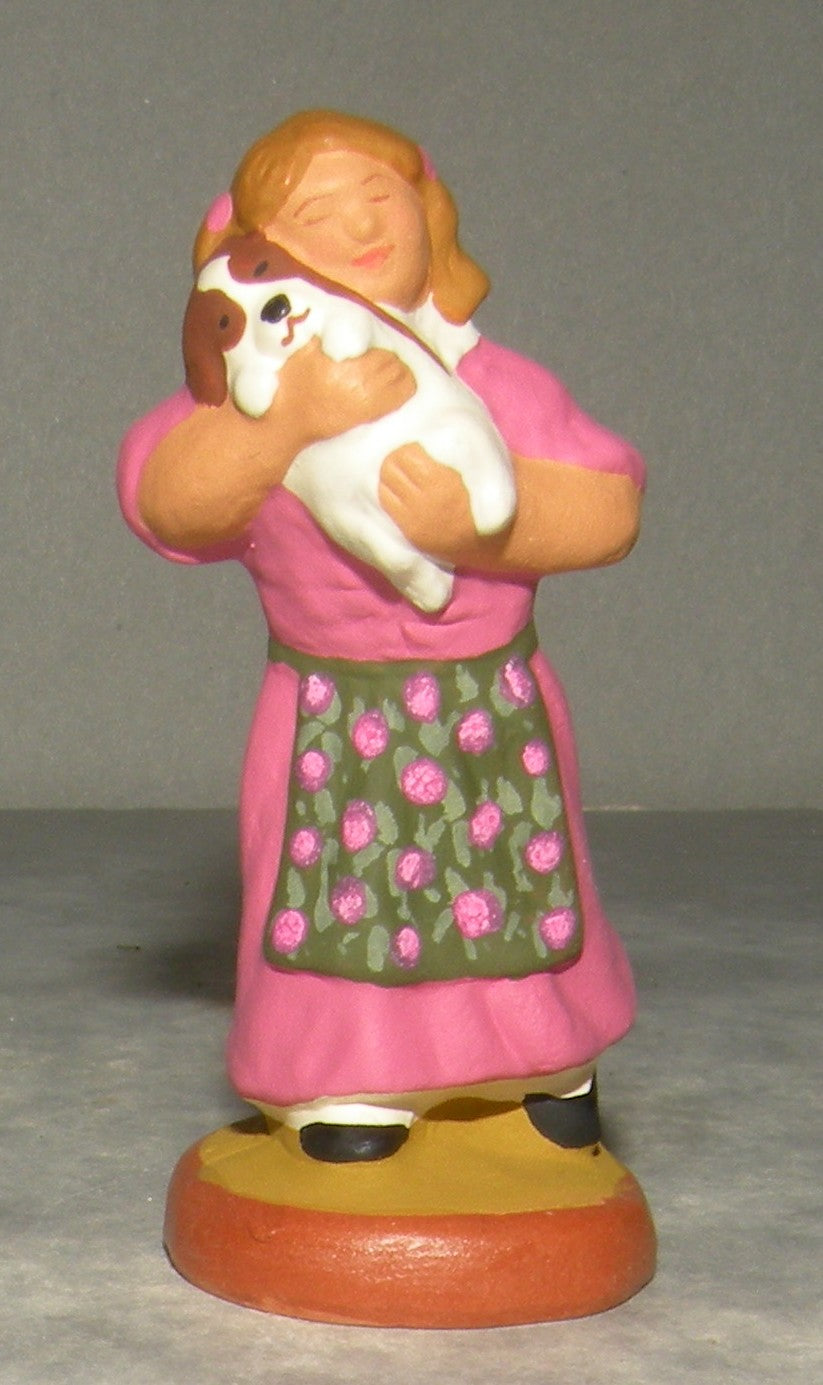 Little Girl and Her Puppy , ( 543 )  Fouque, 9 cm