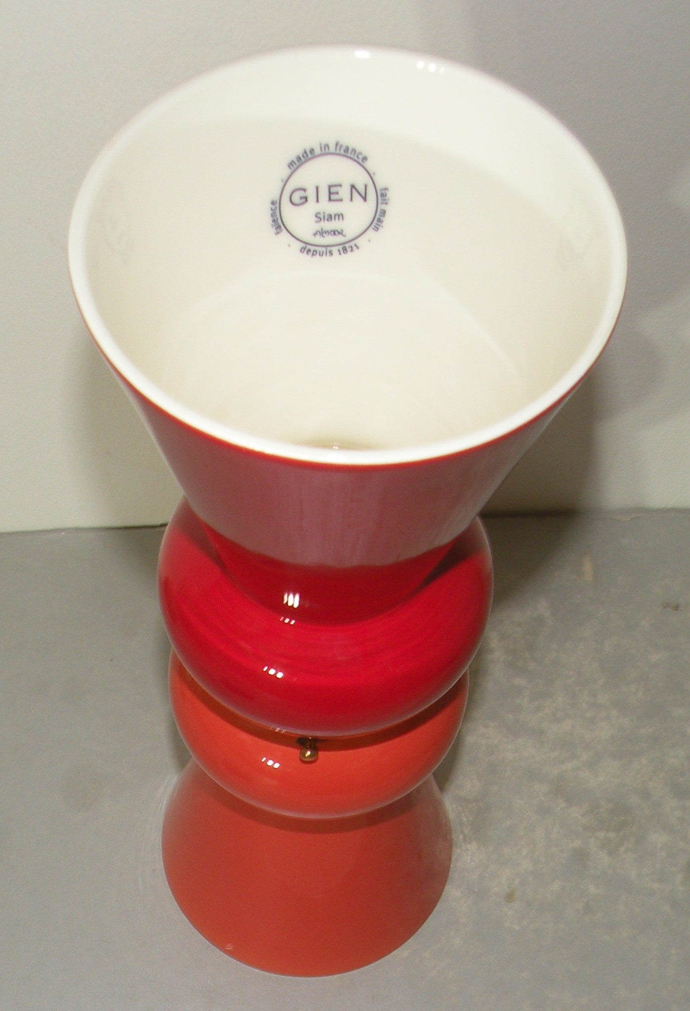 Medium Vase Siam Terracotta and Rubis