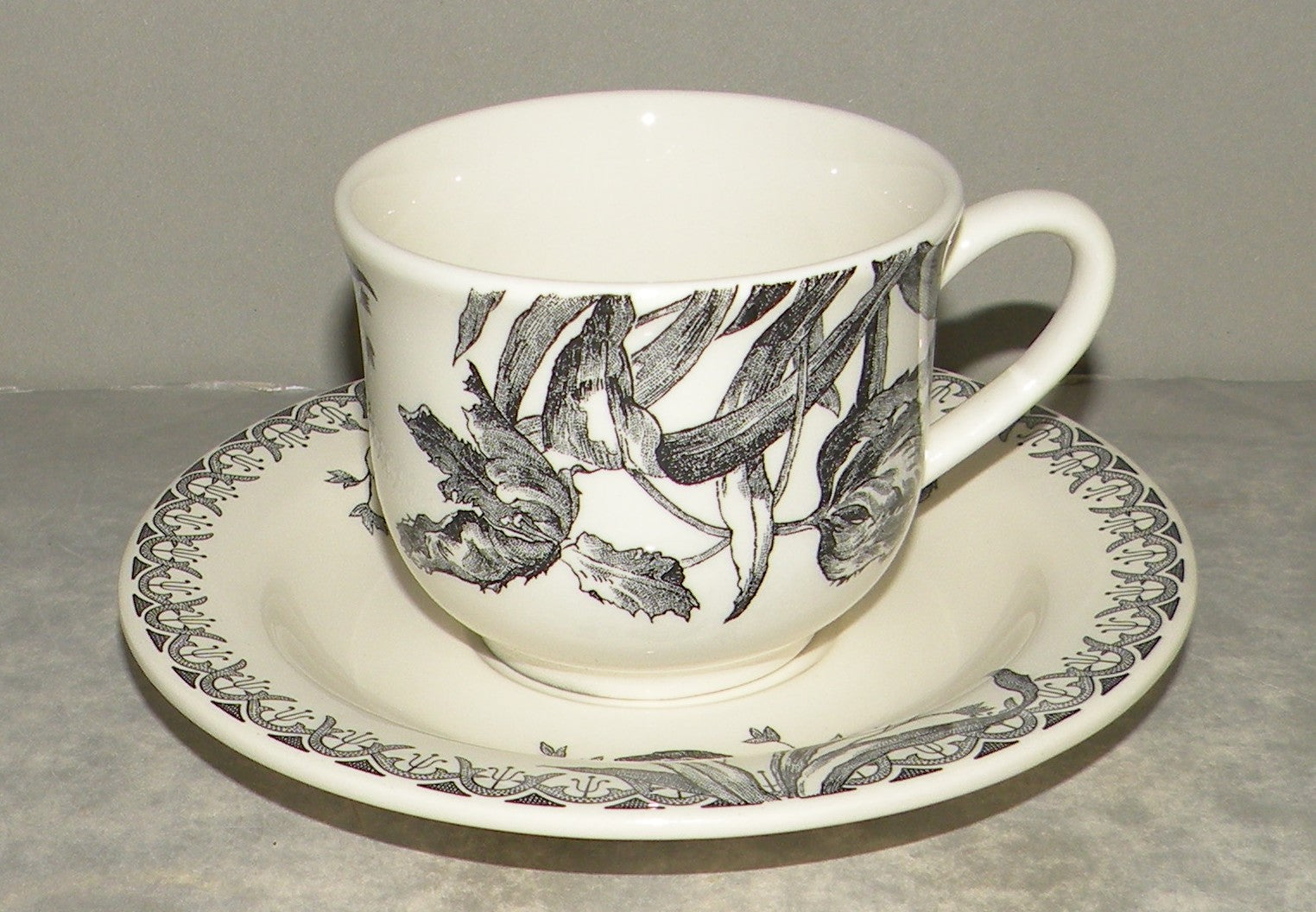 Tea Cup & Saucer,Tulipes Noires