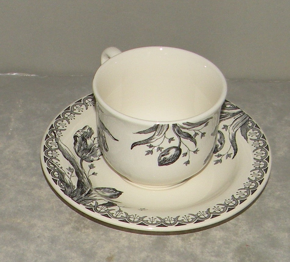 Tea Cup & Saucer,Tulipes Noires