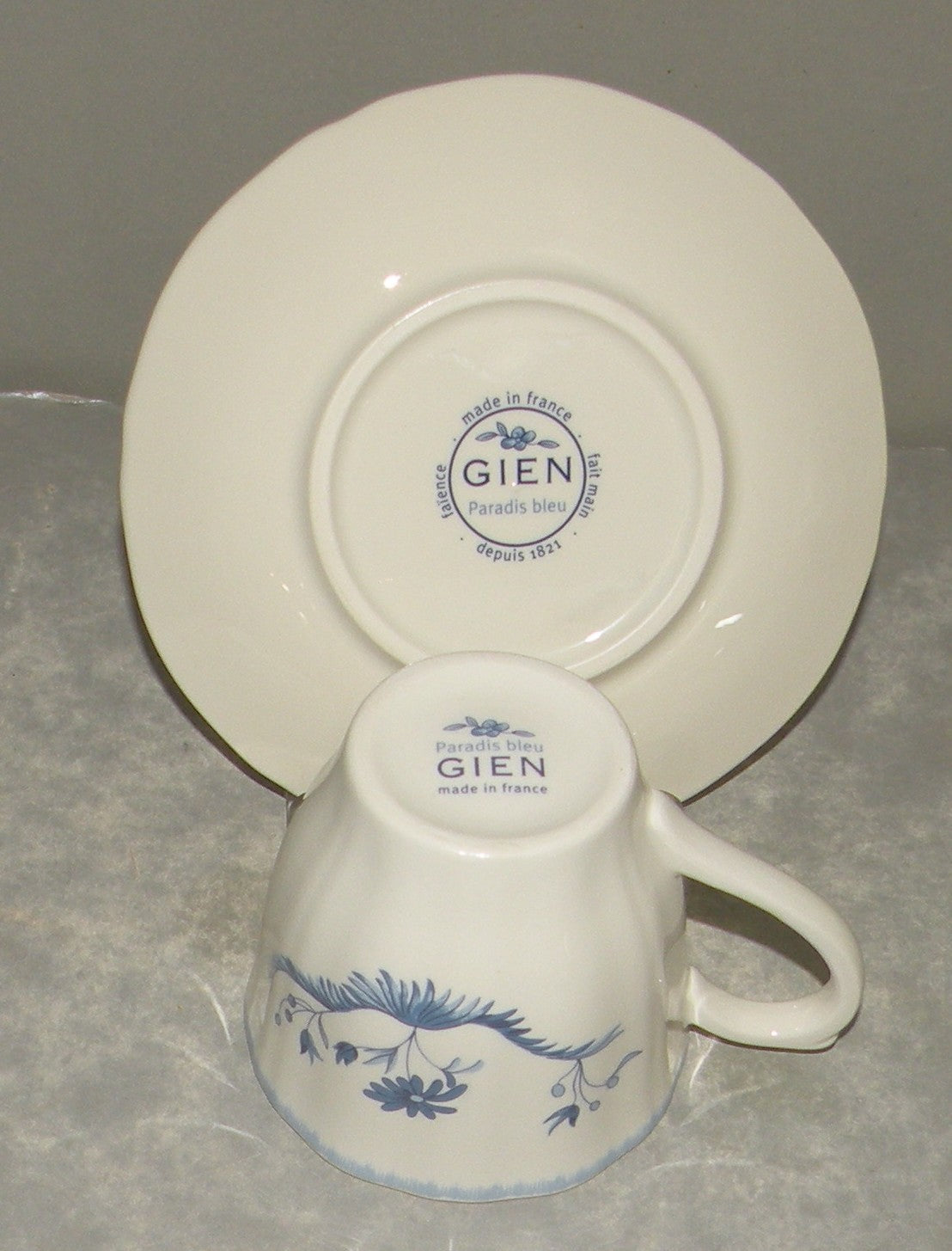 U.S. Tea Cup & Saucer, Paradis Bleu
