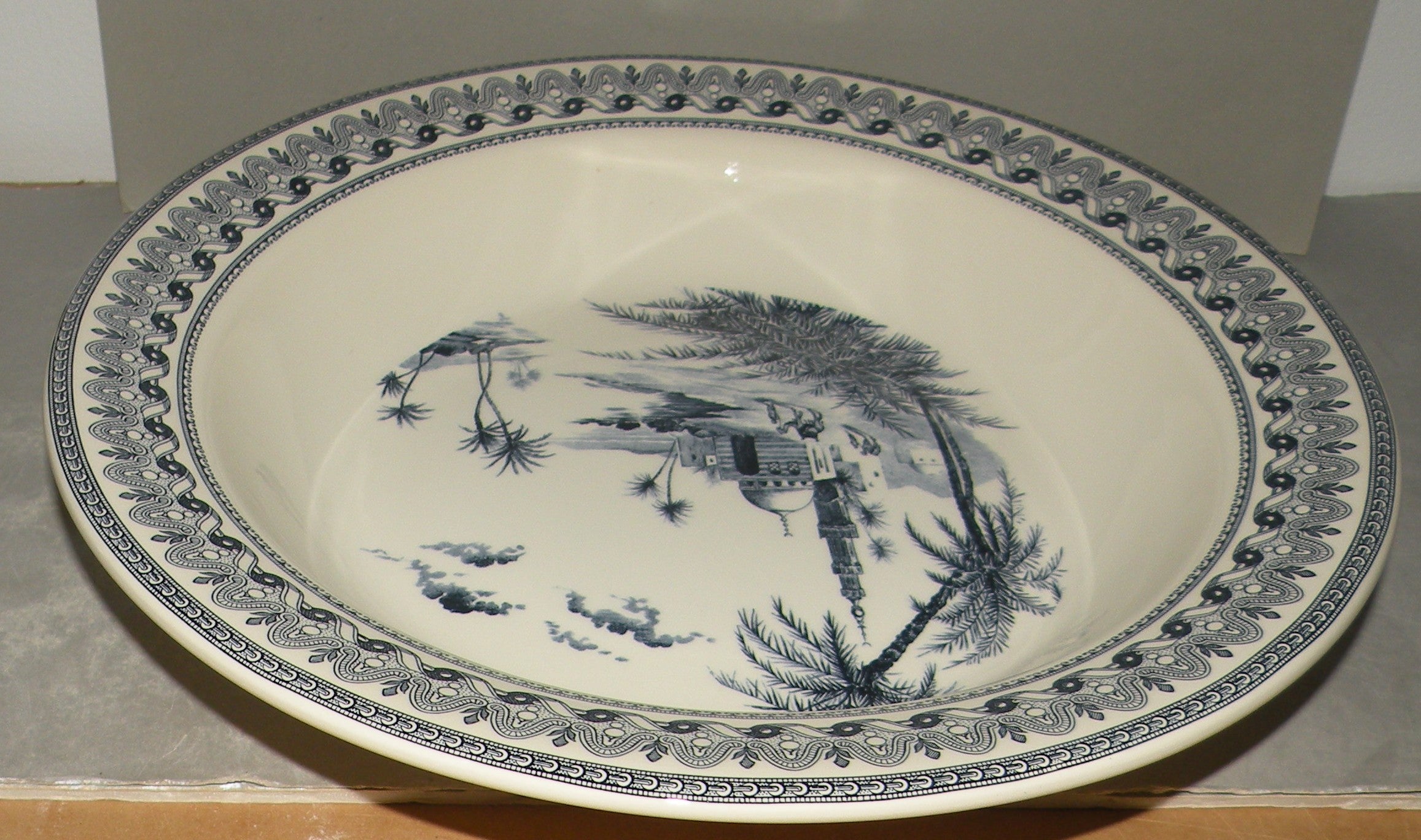 Round Deep Platter , Les Depareillees in Blue