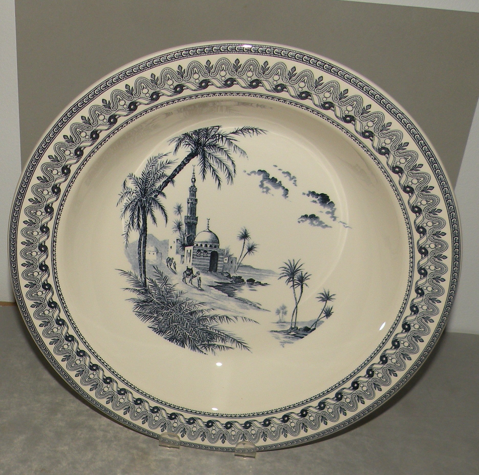 Round Deep Platter , Les Depareillees in Blue