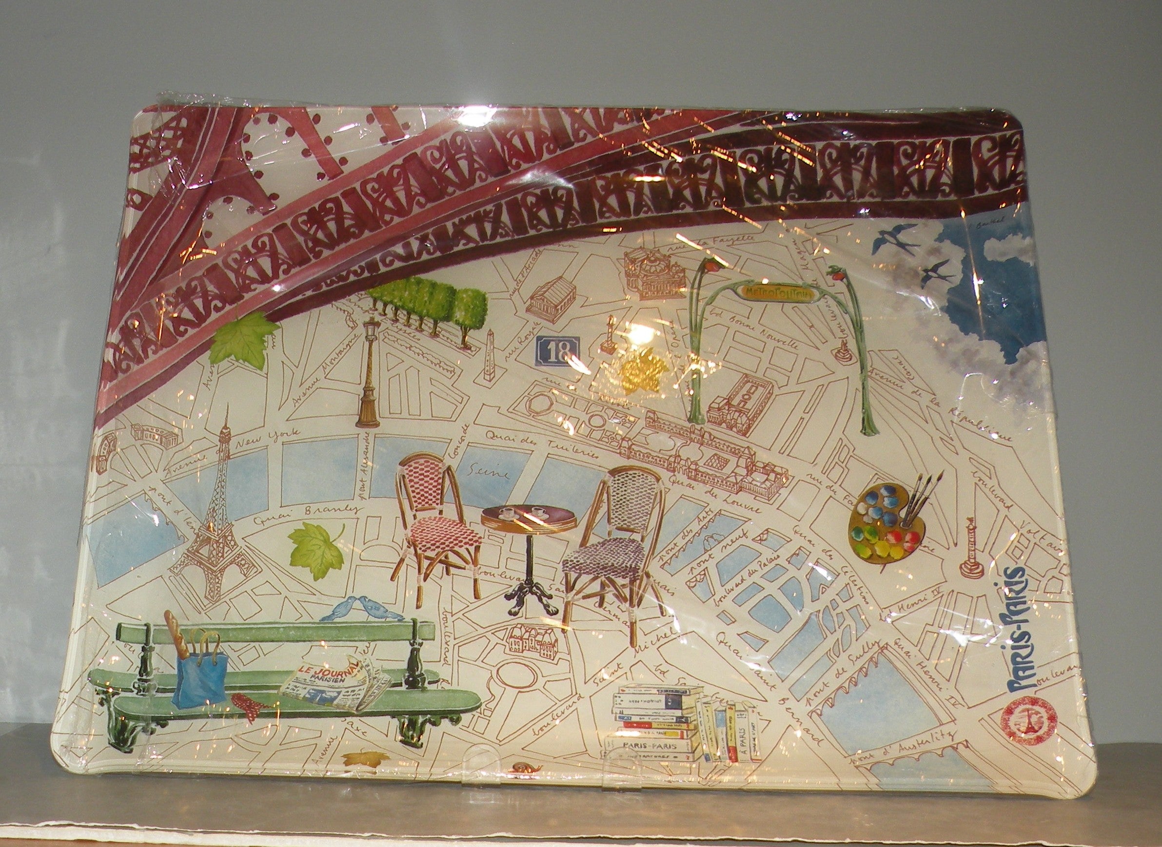 Large acrylic serving tray  Paris- Paris