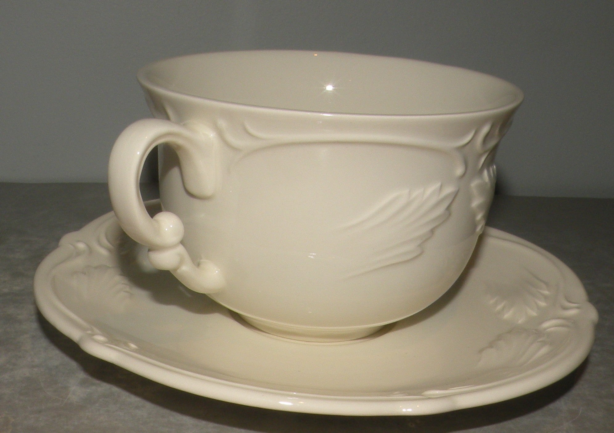 Breakfast Cup & Saucer, Rocaille White