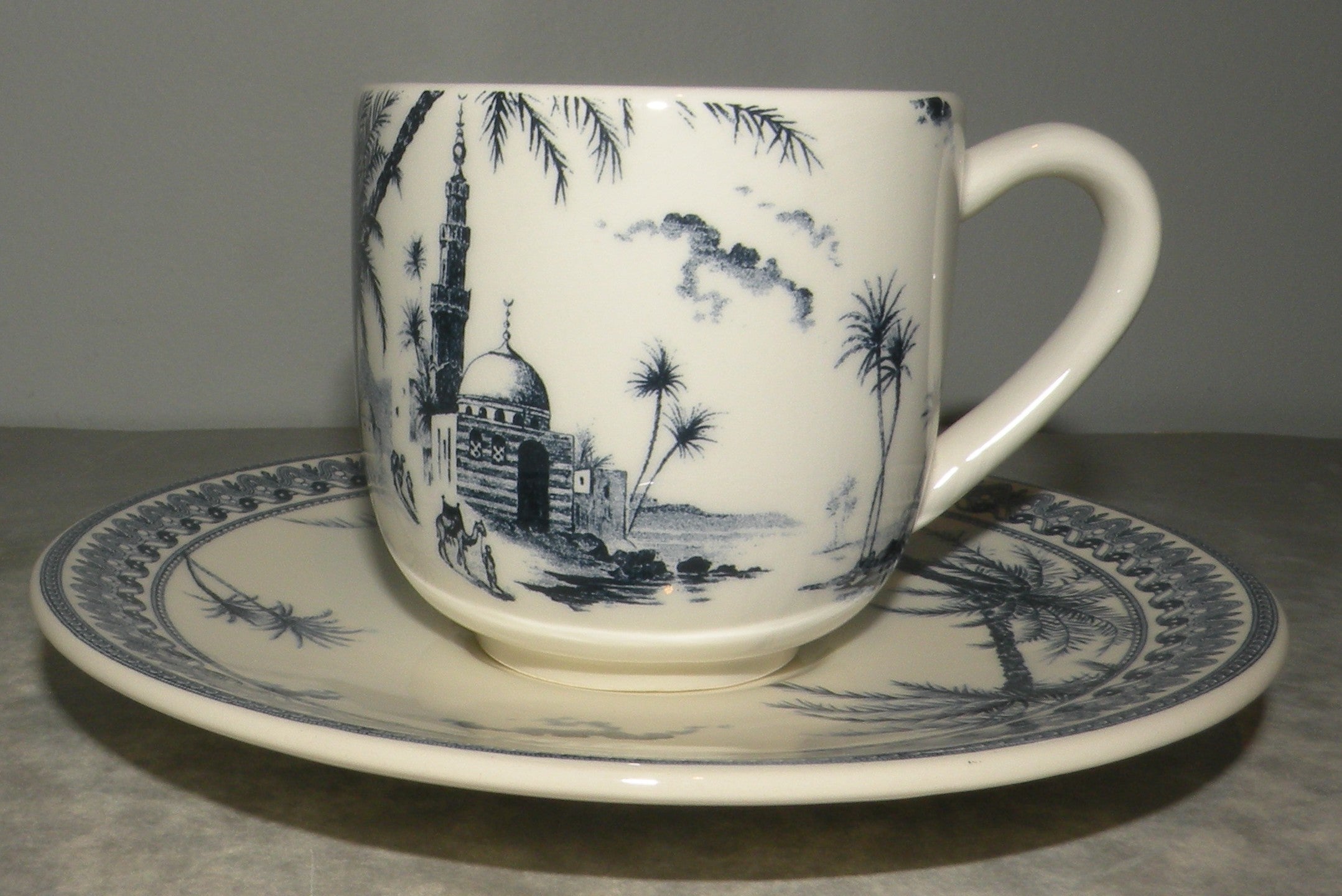 Coffee ( Espresso ) cup & Saucer,  , Les Depareillees in Blue