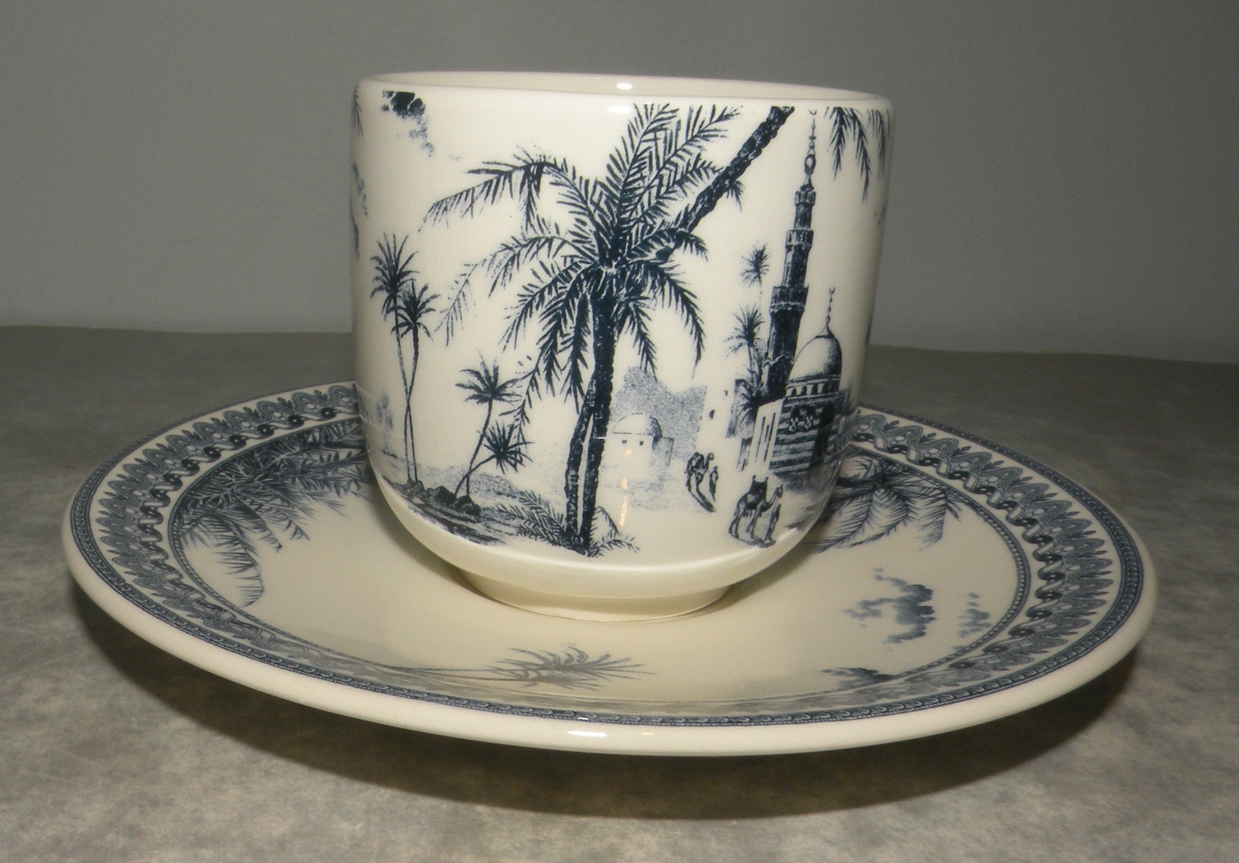 Coffee ( Espresso ) cup & Saucer,  , Les Depareillees in Blue