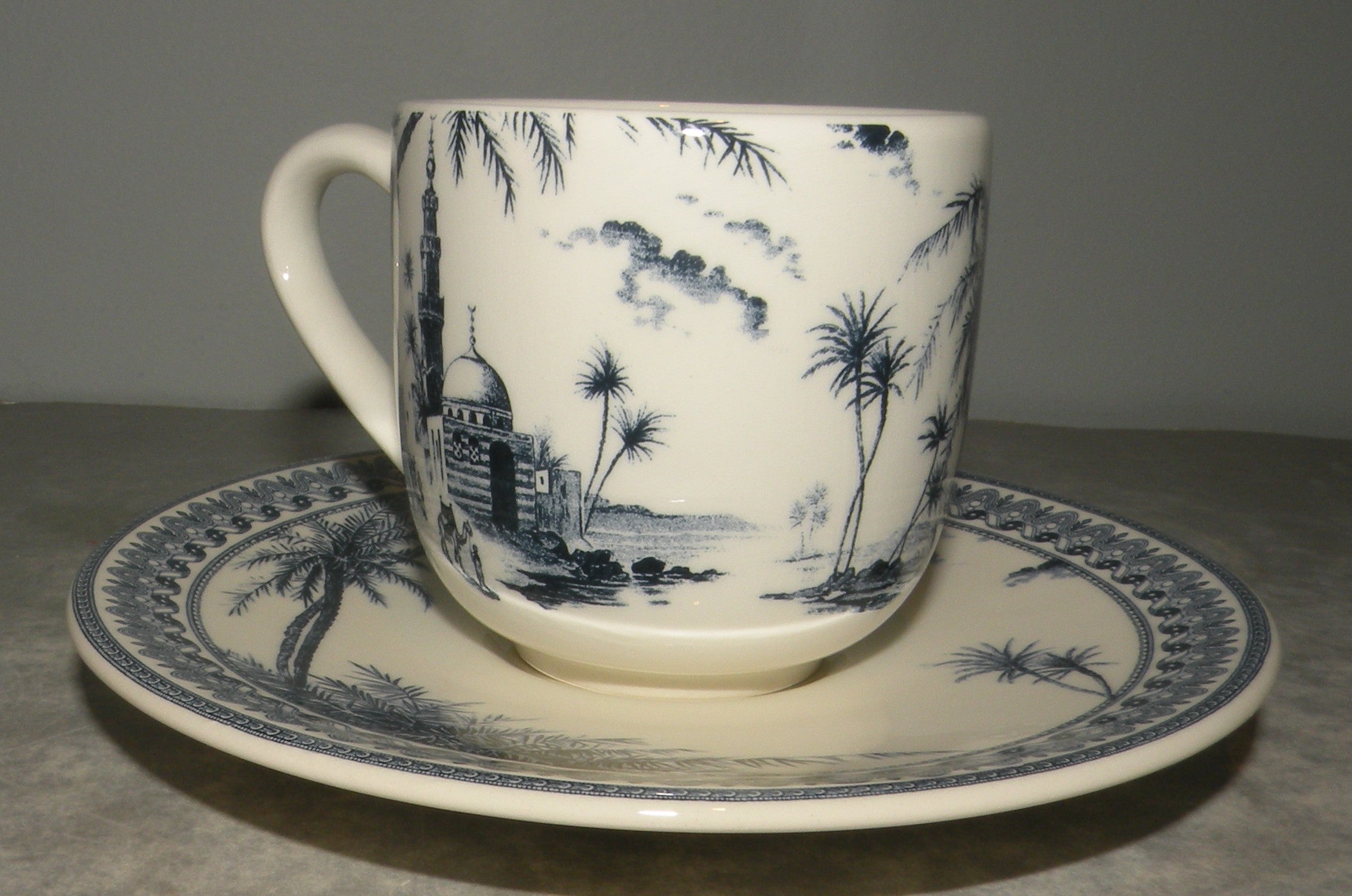 Coffee ( Espresso ) cup & Saucer,  , Les Depareillees in Blue